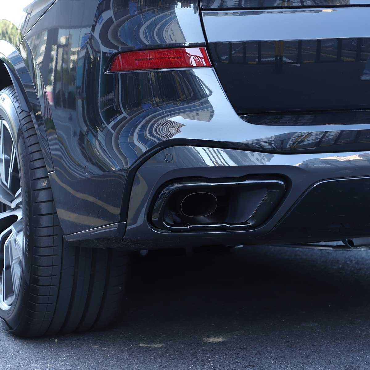 Stainless Steel Exterior Accessories Exhaust Muffler Tail Pipe Trim Cover 2pcs For X5 G05 X7 G07 2019-2021 M Sport Version - Delicate Leather