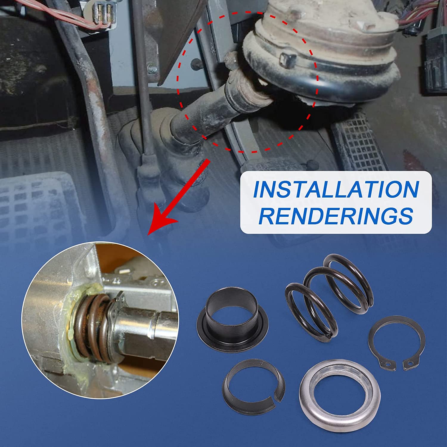 Steering Column Upper Bearing Kit - for Tilt/No Tilt, Compatible with 1992-up Ford Lincoln Mercury, Replace F4DZ-3517-A Steering Column Parts - Delicate Leather