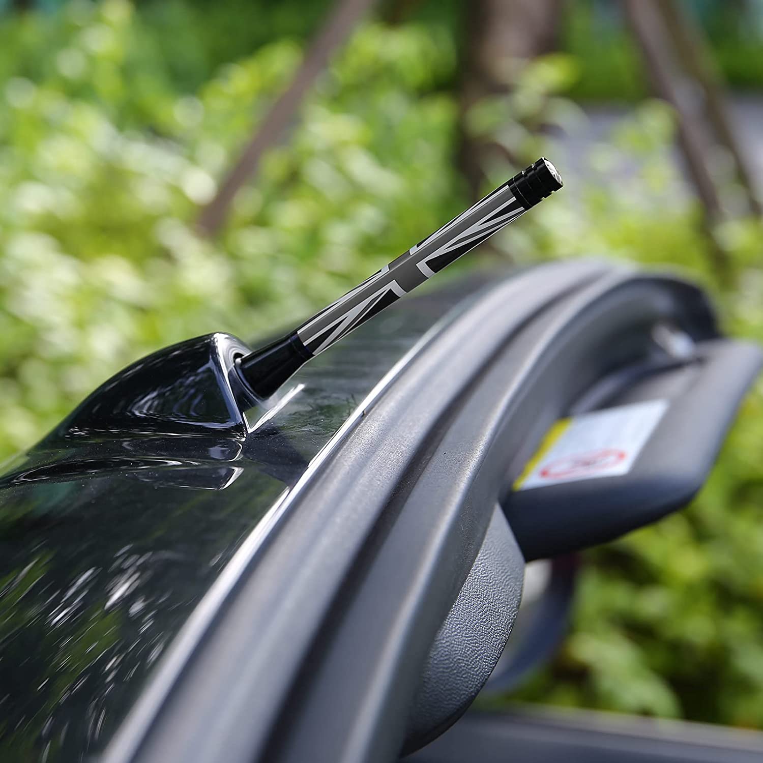 Antenna 4.2 Inch Union Jack UK Flag Short Antenna Compatible with Cooper All Models Cooper S JCW Hardtop 2/4 Door Convertible Countryman Clubman Roadster Peaceman - Delicate Leather