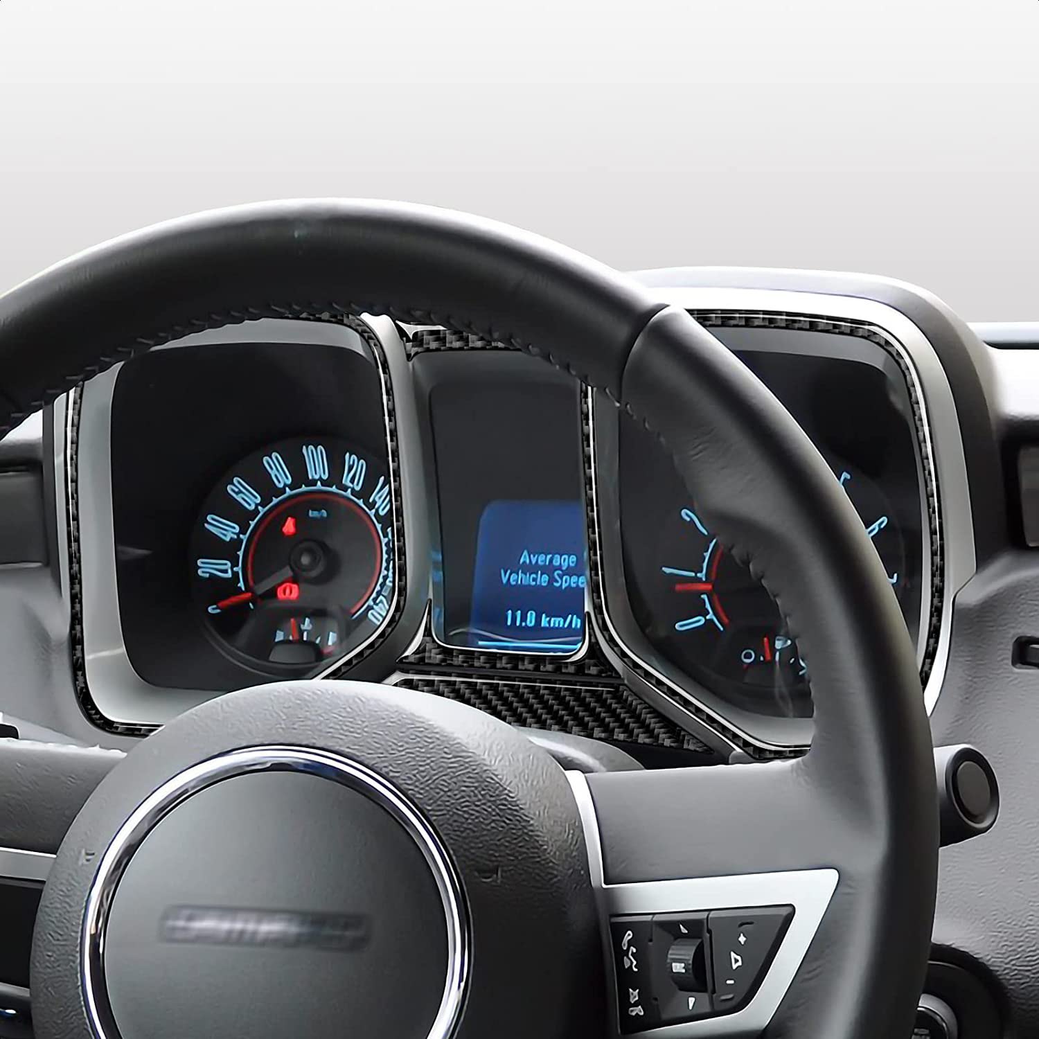 Car Speedometer Frame Sticker Carbon Fiber Interior Trim Cover Decal for Camaro 2010 2011 2012 2013 2014 2015 Accessories - Delicate Leather