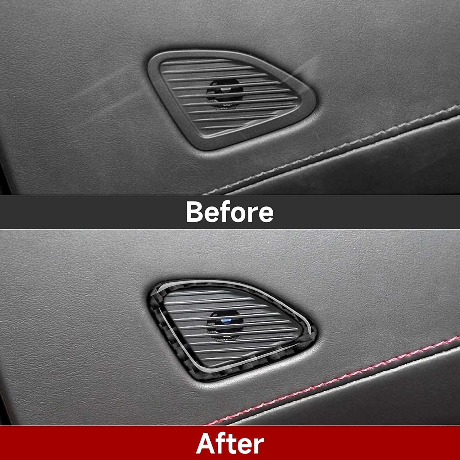 Car Window Lift Trim Switch Panel Decorations Sticker Decal Carbon Fiber Interior Trim Cover for C7 2014 2015 2016 2017 2018 2019 Accessories - Delicate Leather