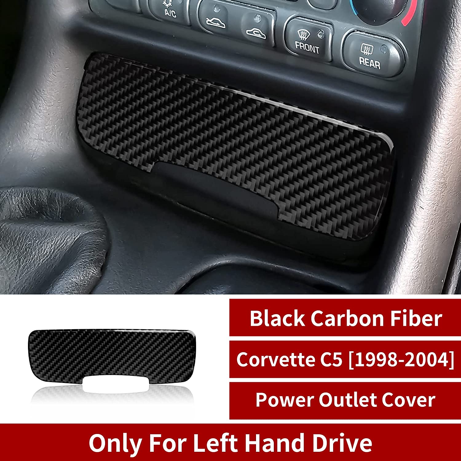 Carbon Fiber Car Power Outlet Cover Interior Trim Sticker Decal for C5 1998 1999 2000 2001 2002 2003 2004 Accessories - Delicate Leather