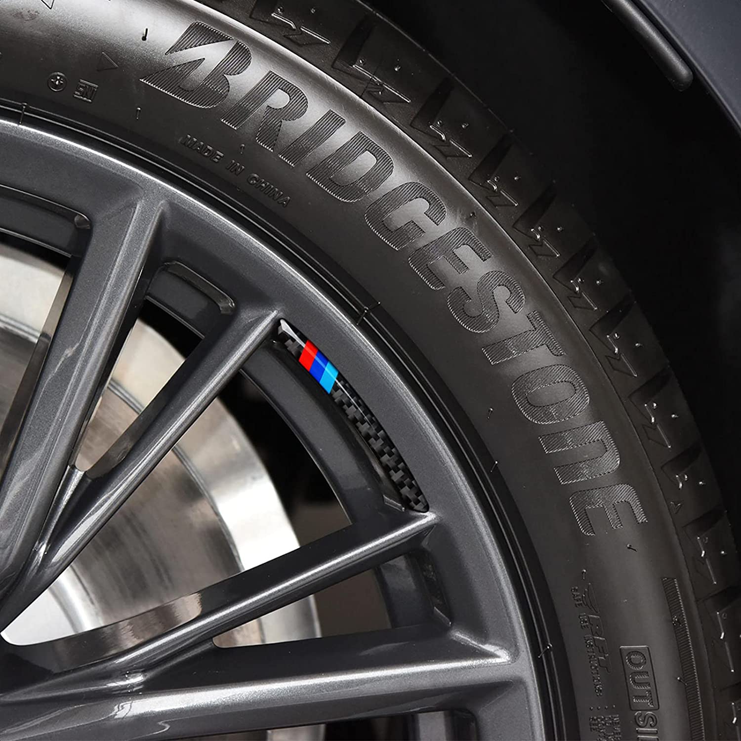 4PCS Universal Car Wheel Center Emblems Sticker Cover Carbon Fiber Wheel Protection Decal Trim Wheel Decoration fit for Series X1 X2 X3 X4 X5 X6 Accessories - Delicate Leather