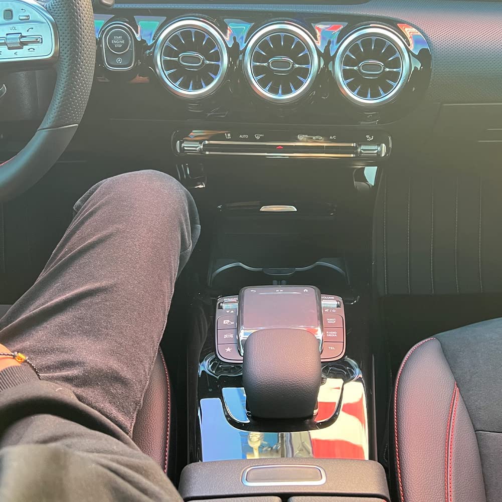 Car Center Console Touch Screen Controller Cover Mouse Screen Protector Cover Car Accessories for A B CLA GLE GLS GLB GLA 2020-2022 (Silver) - Delicate Leather