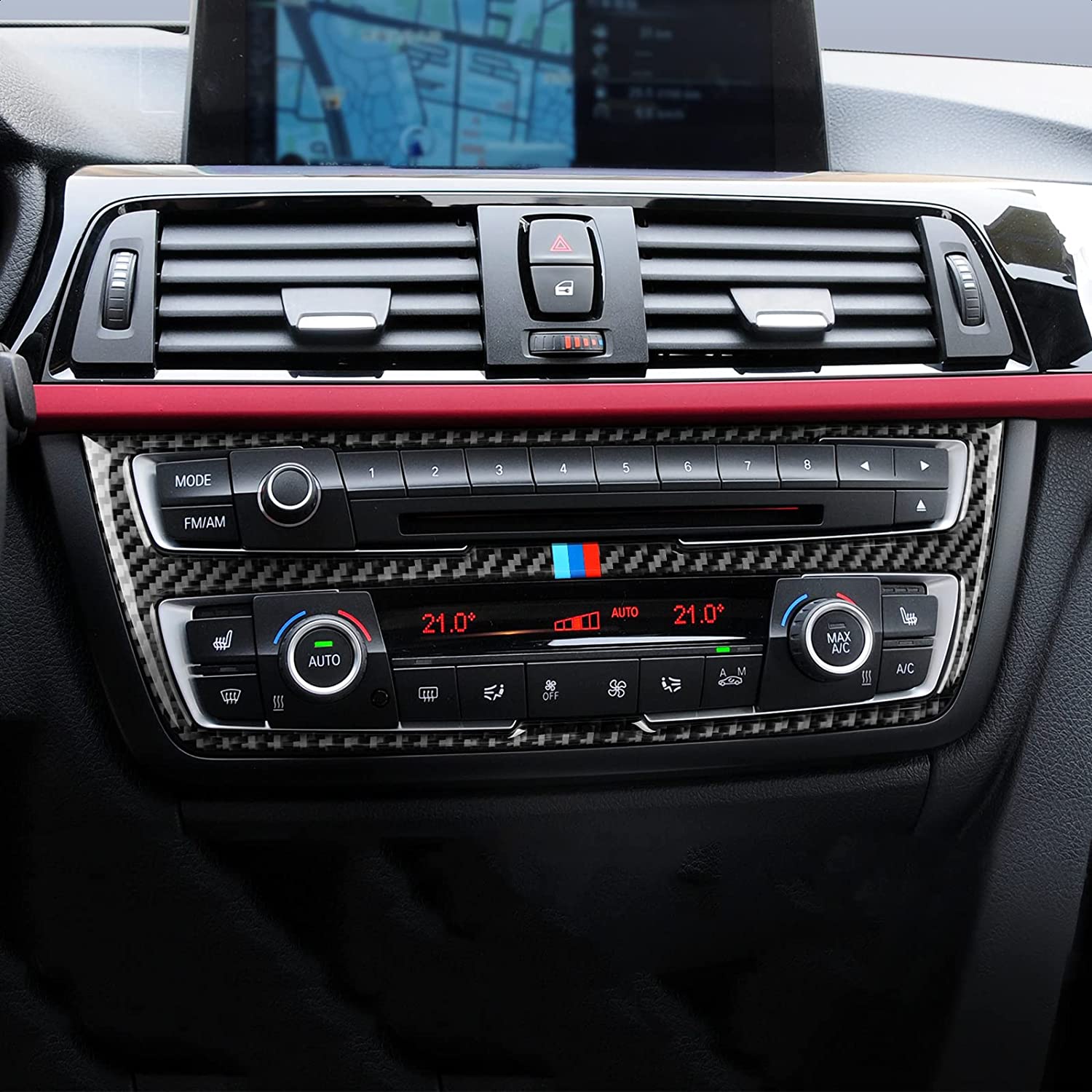 Car CD Panel Cover Sticker Carbon Decal Trim fits for F30 F31 F34 3GT F32 F33 F36 2012 2013 2014 2015 2016 2017 2018 2019 Interior Accessories - Delicate Leather