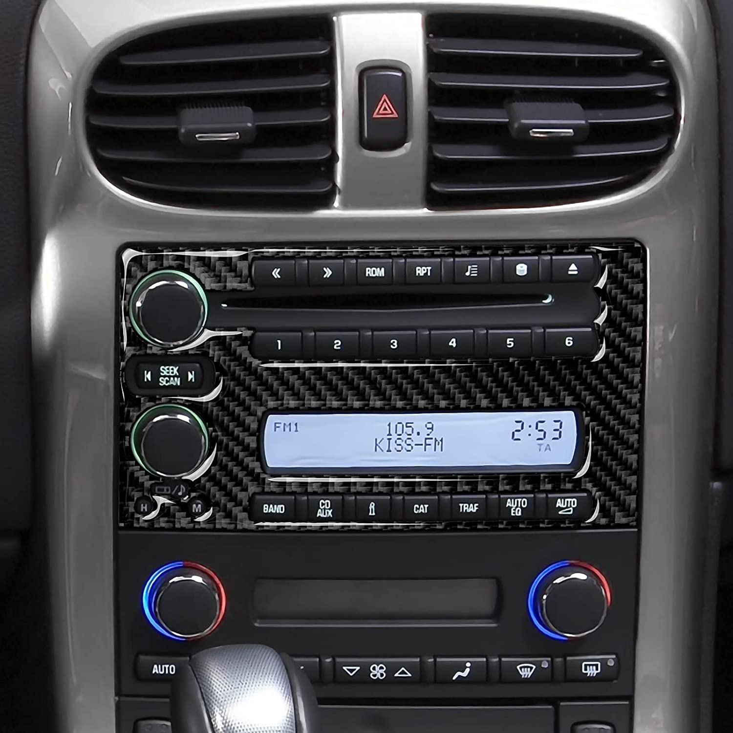 Car Central Air Outlet Sticker Decal Carbon Fiber Interior Trim Cover - Delicate Leather