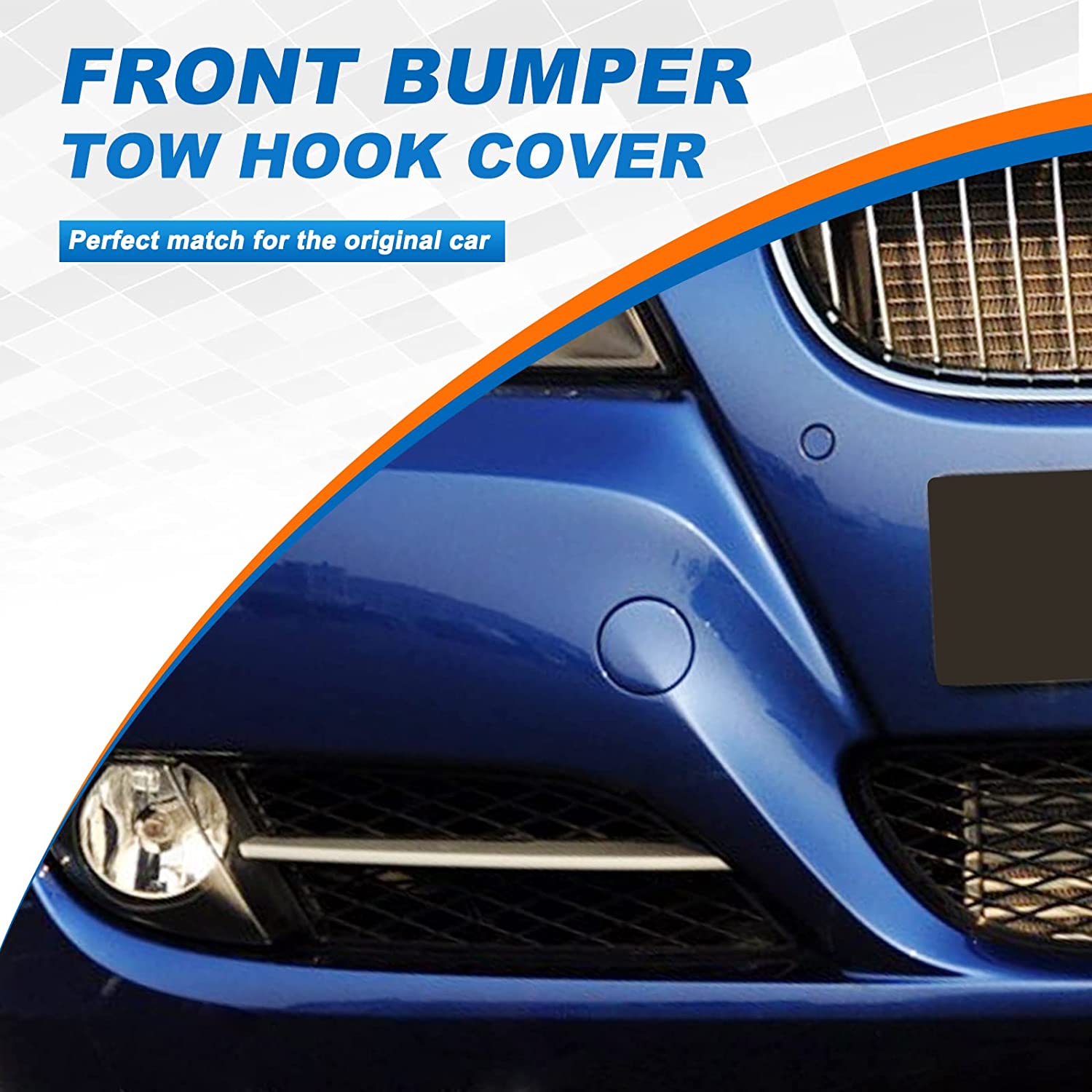 Front Bumper Tow Hook Cover Fit for 3 Series E90 E91 328I 335I 2009 2010 2011 Towing Eye Cap 51117207299 821935A - Delicate Leather