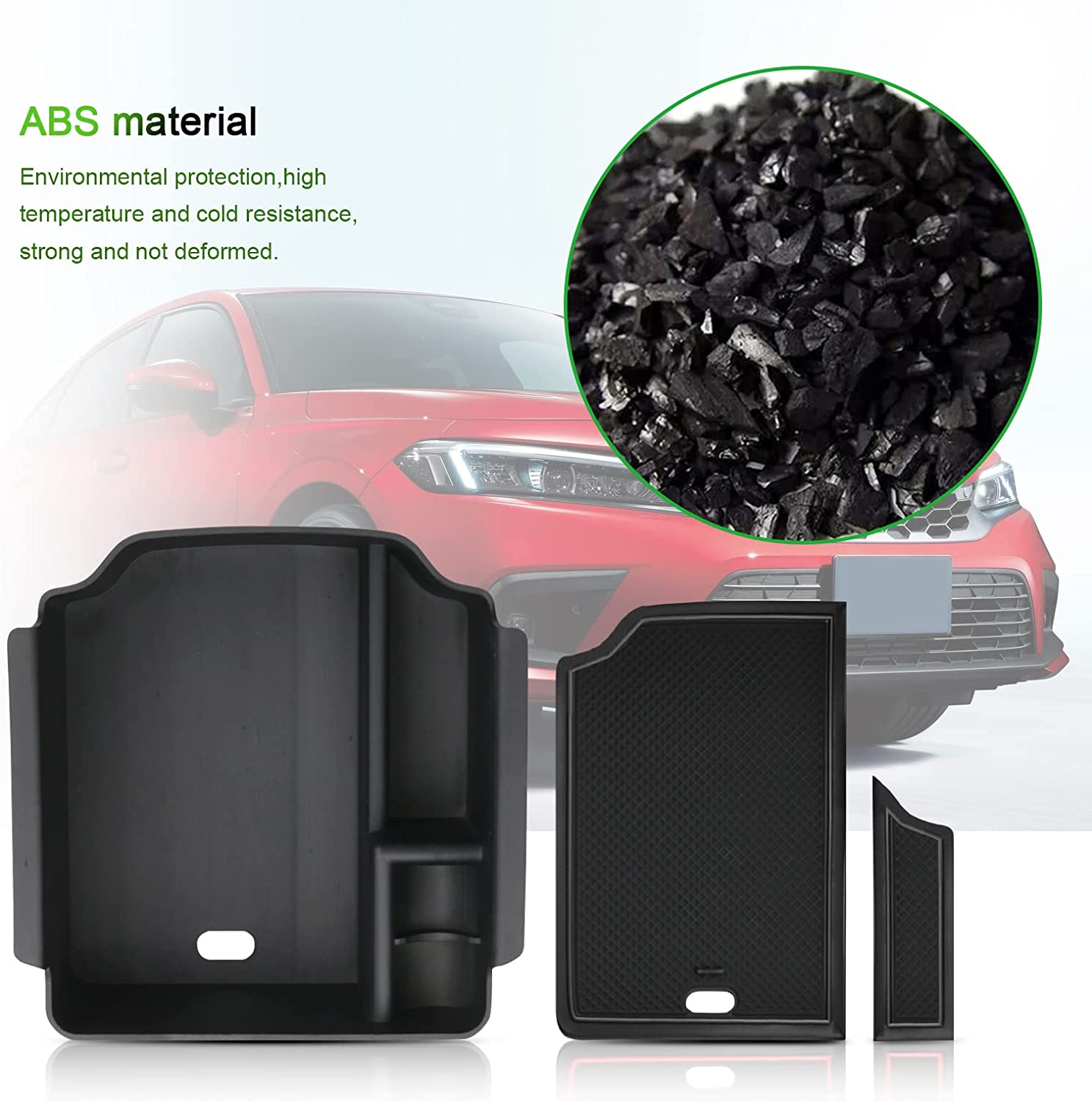 Console Tray for 2023 Integra, Civic Si Armrest Tray Console Insert Tray for Civic Si 2022 Storage Manual Gearbox Armrest Storage Box Black - Delicate Leather