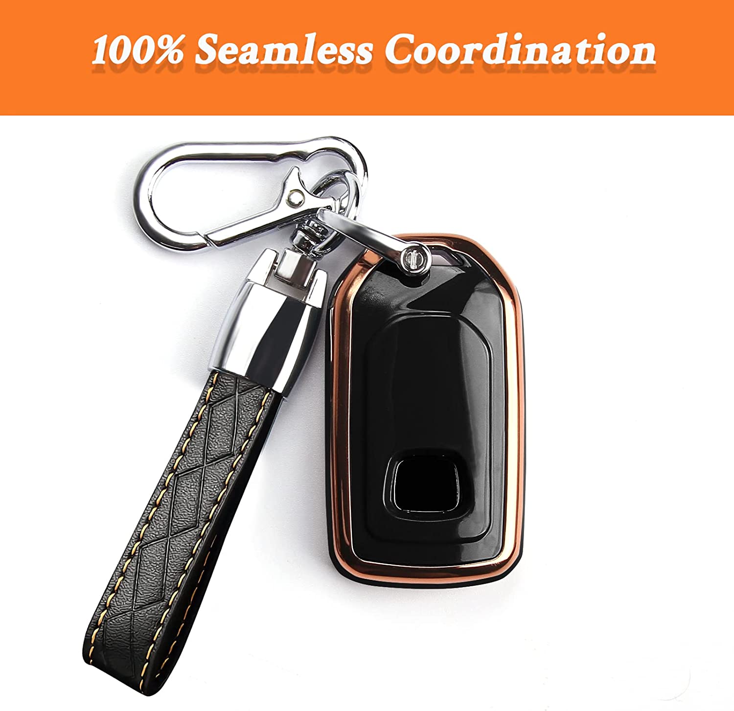 Honda Key Fob Cover - Key Fob Case Shell Cover Holder for Honda Accord Civic CRV Pilot Odyssey Soft TPU Full Cover Protection Smart Key Keyless Remote Key Fob Cover for Honda - Delicate Leather