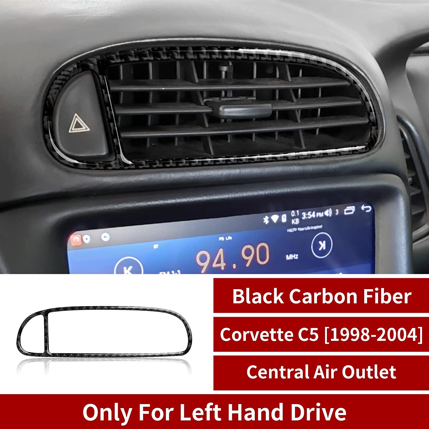 Carbon Fiber Car Central Air Outlet Sticker Decal Interior Trim Cover for C5 1998 1999 2000 2001 2002 2003 2004 Accessories - Delicate Leather