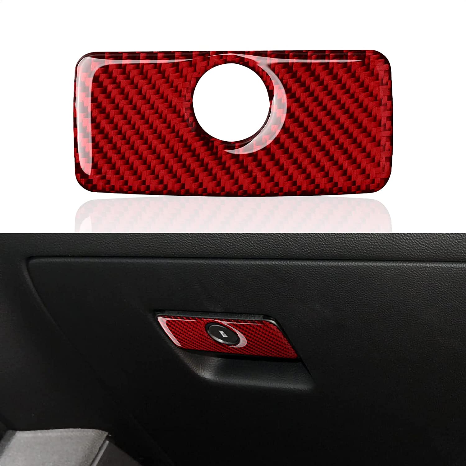 Carbon Fiber Car C0-Pilot Storage Box Sticker Decal Interior Trim Cover for Camaro 2010 2011 2012 2013 2014 2015 Accessories - Delicate Leather