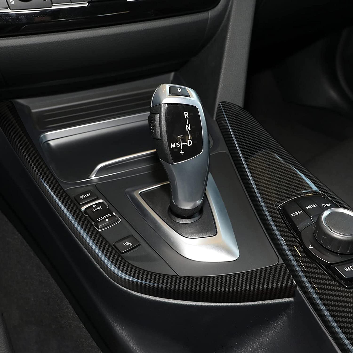 Car Sticker Gear Shift Cover Trim Carbon Style ABS Decal fits for F30 F31 F34 3GT F32 F33 F36 2012 2013 2014 2015 2016 2017 2018 2019 2020 Accessories - Delicate Leather