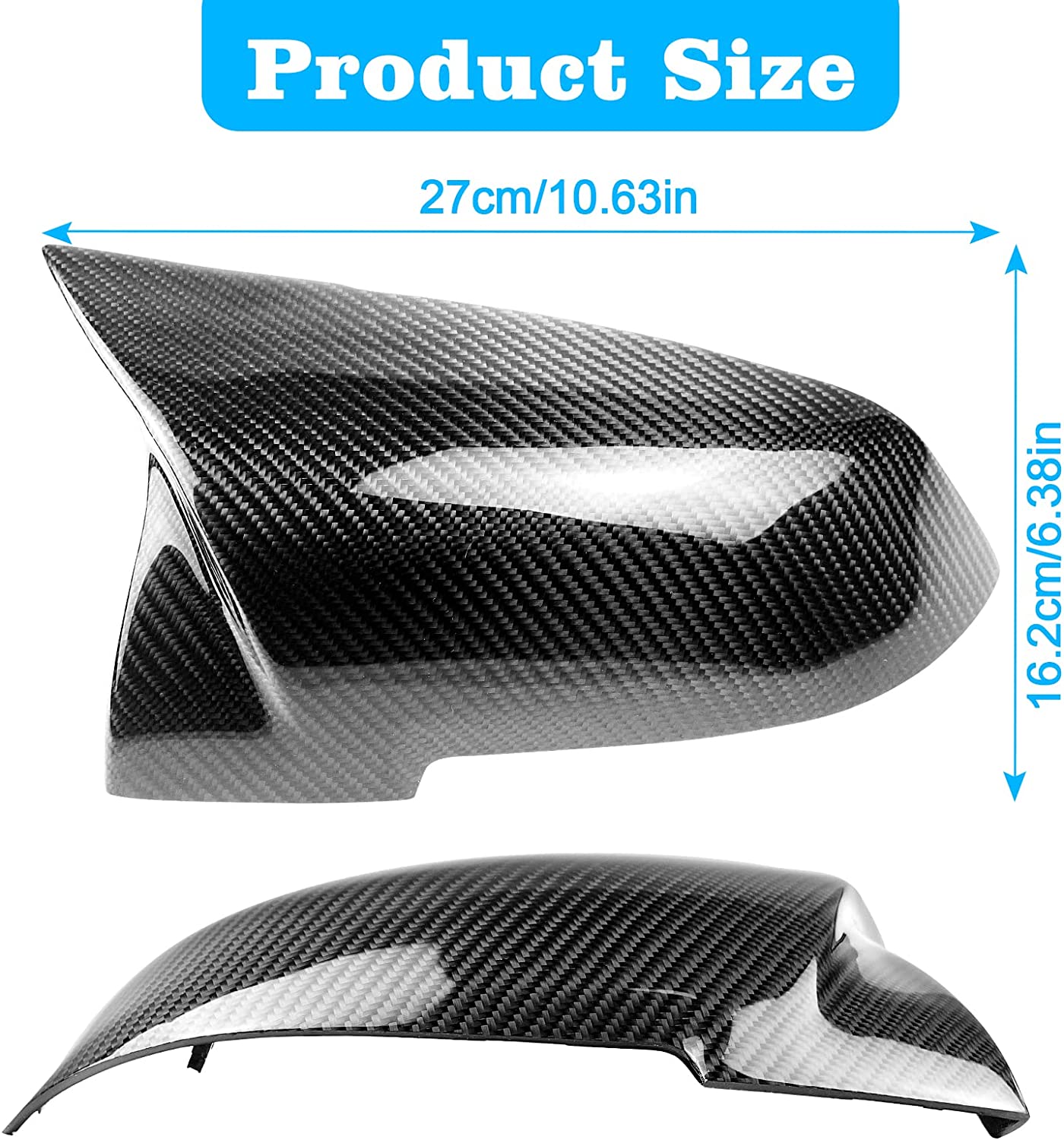 Carbon Fiber Mirror Cap Covers Replacement for F20 F22 F23 F30 F31 F32 F33 F36 F87 M2 X1 E84 Side Real Carbon Fiber Mirror Cover Caps - Delicate Leather