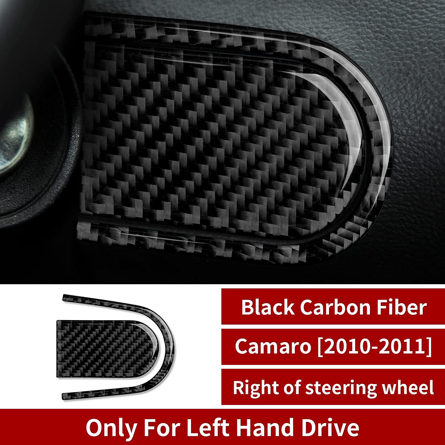 Car Right of Steering Wheel Sticker Decal Carbon Fiber Interior Trim Cover for Camaro 2010 2011 Car Decoration Accessories - Delicate Leather