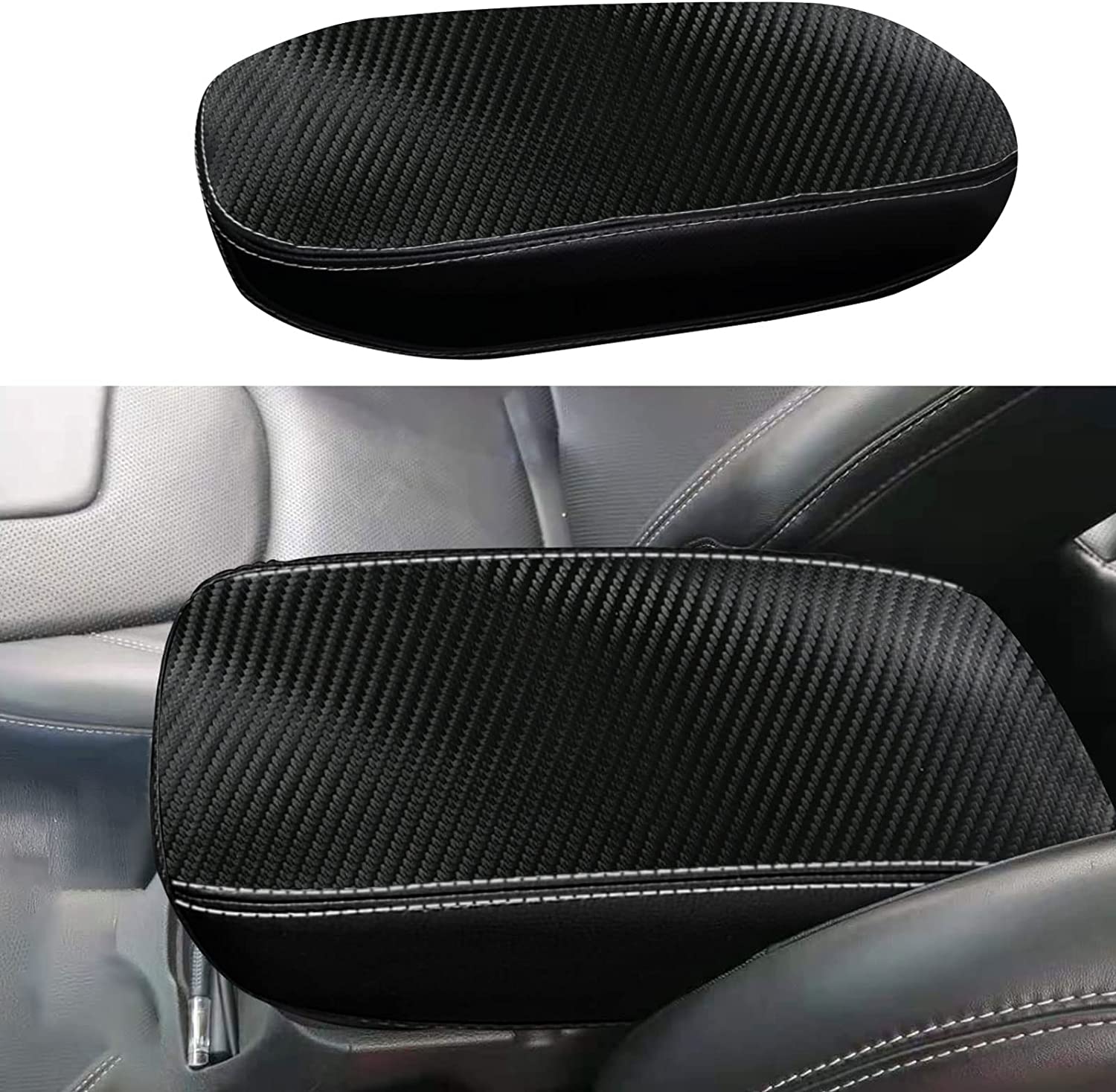 Center Console Cover Replace for 2016-2021 Cherokee, Waterproof Anti-Scratch Leather Armrest Cover Seat Box Protector for Cherokee