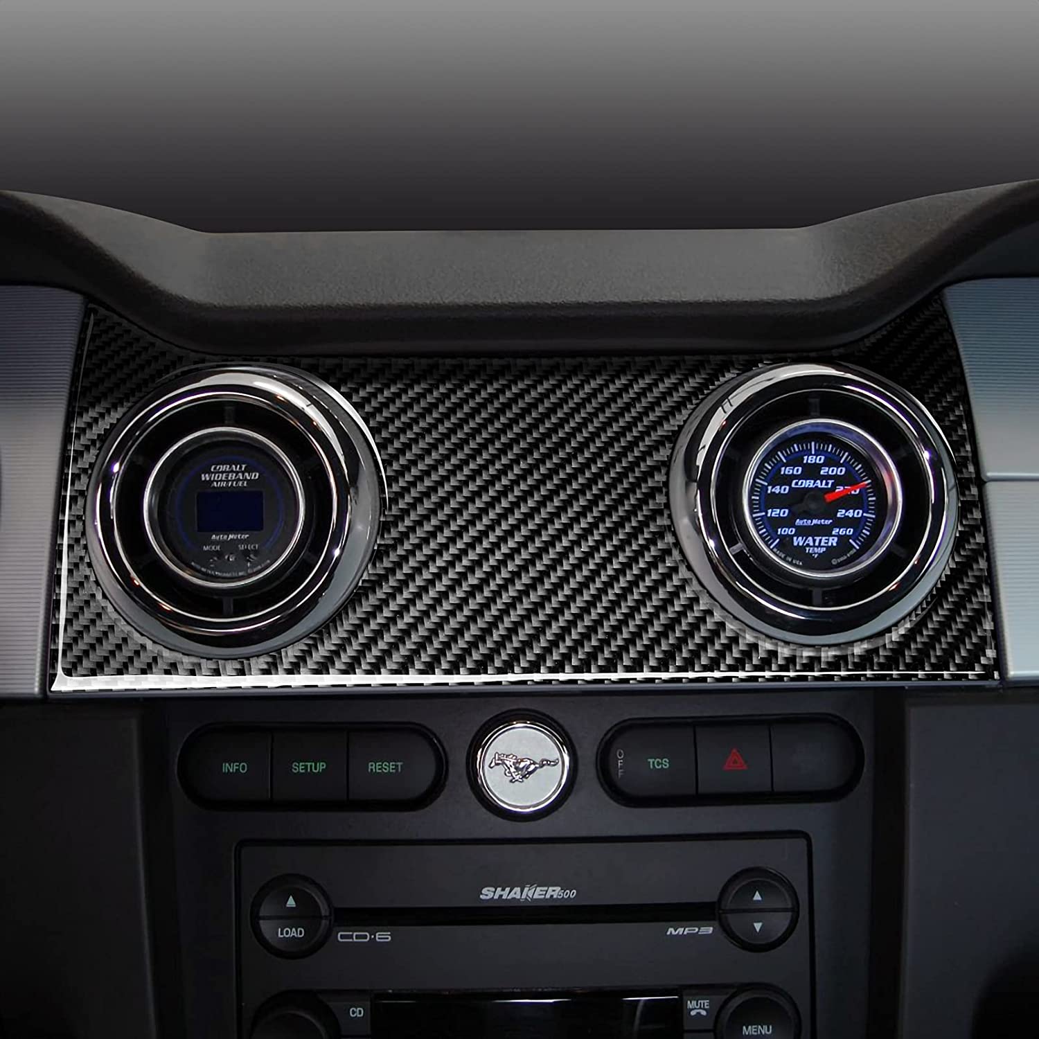 Carbon Fiber Car Interior Center Air Vents Trim Sticker Decal Cover for Mustang GT 2005 2006 2007 2008 2009 S197 Accessories - Delicate Leather