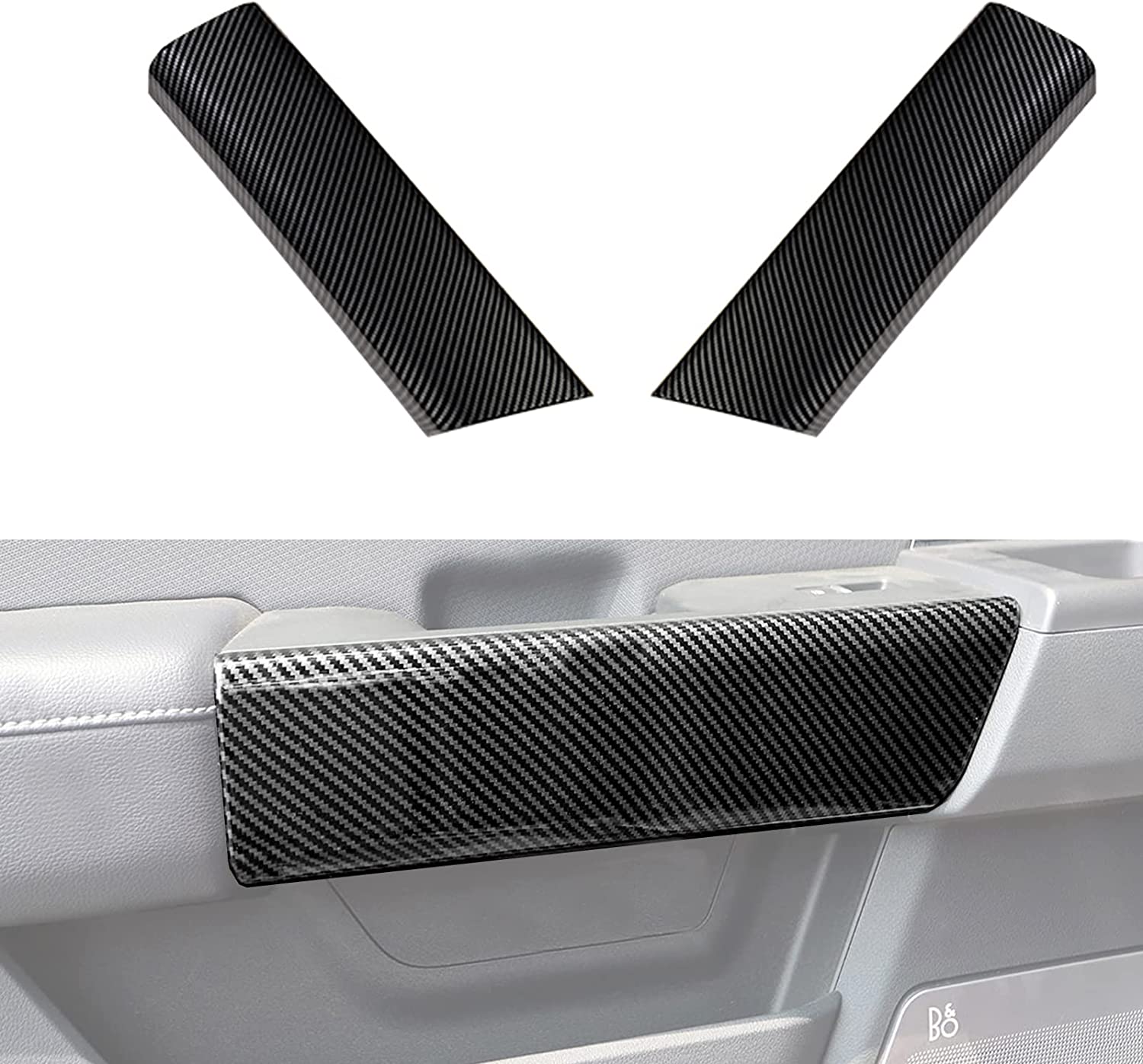 ABS Carbon Fiber Rear Front Inner Door Handles Cover Trim, 2pcs - Delicate Leather