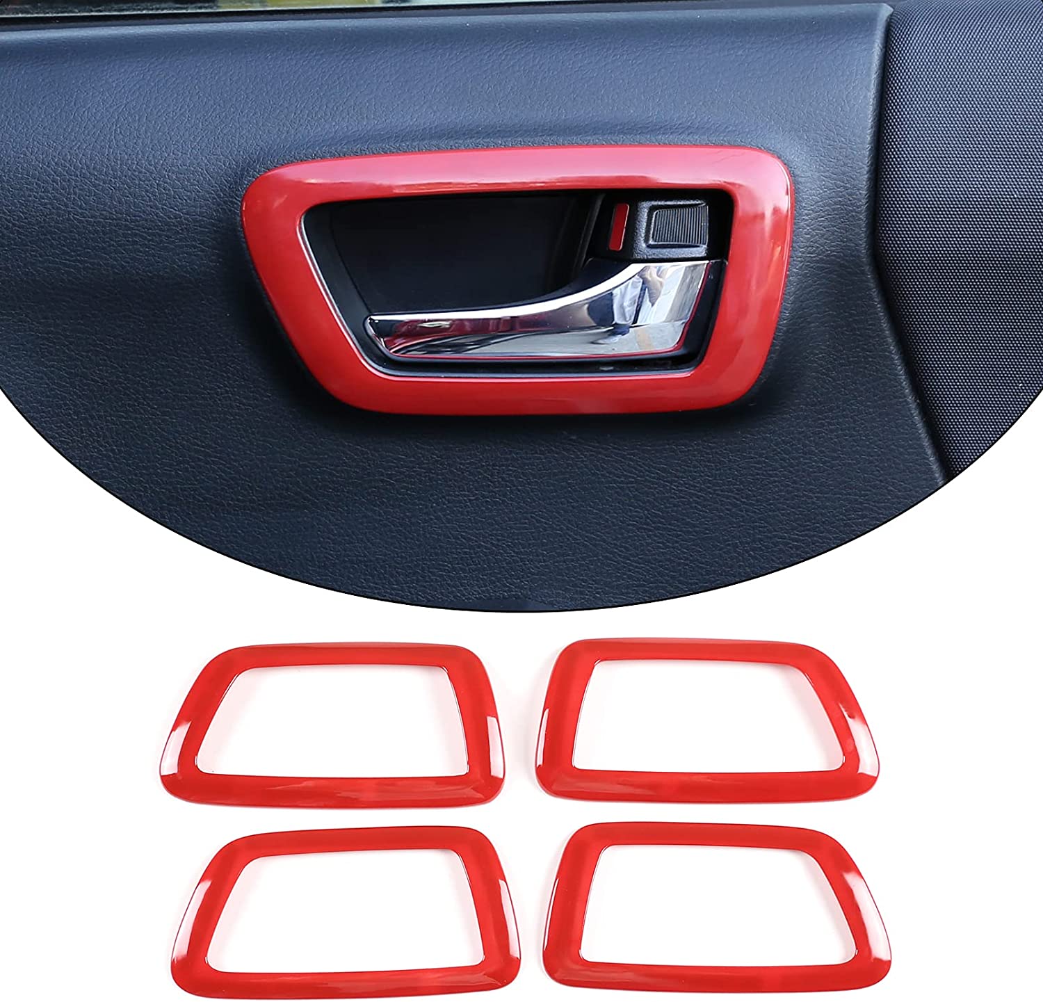 ABS Inner Car Look Interior Door Handle Panel Cover Trim - Delicate Leather