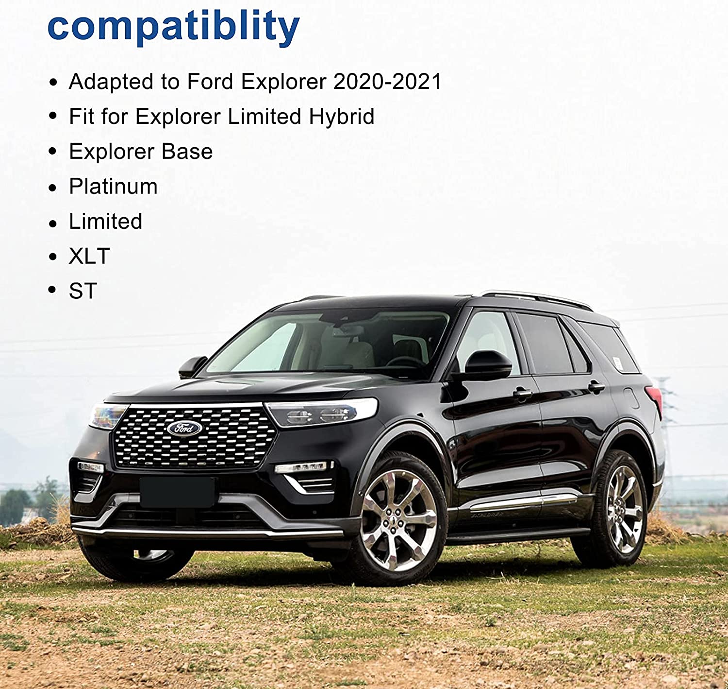 Wireless Car Charger for Ford Explorer Center Control Accessories 2022 2021 2020, with USB Ports Compatible Wireless Charging Pad fit for Explorer Base XLT Limited ST Platinum Explorer Limited Hybrid - Delicate Leather