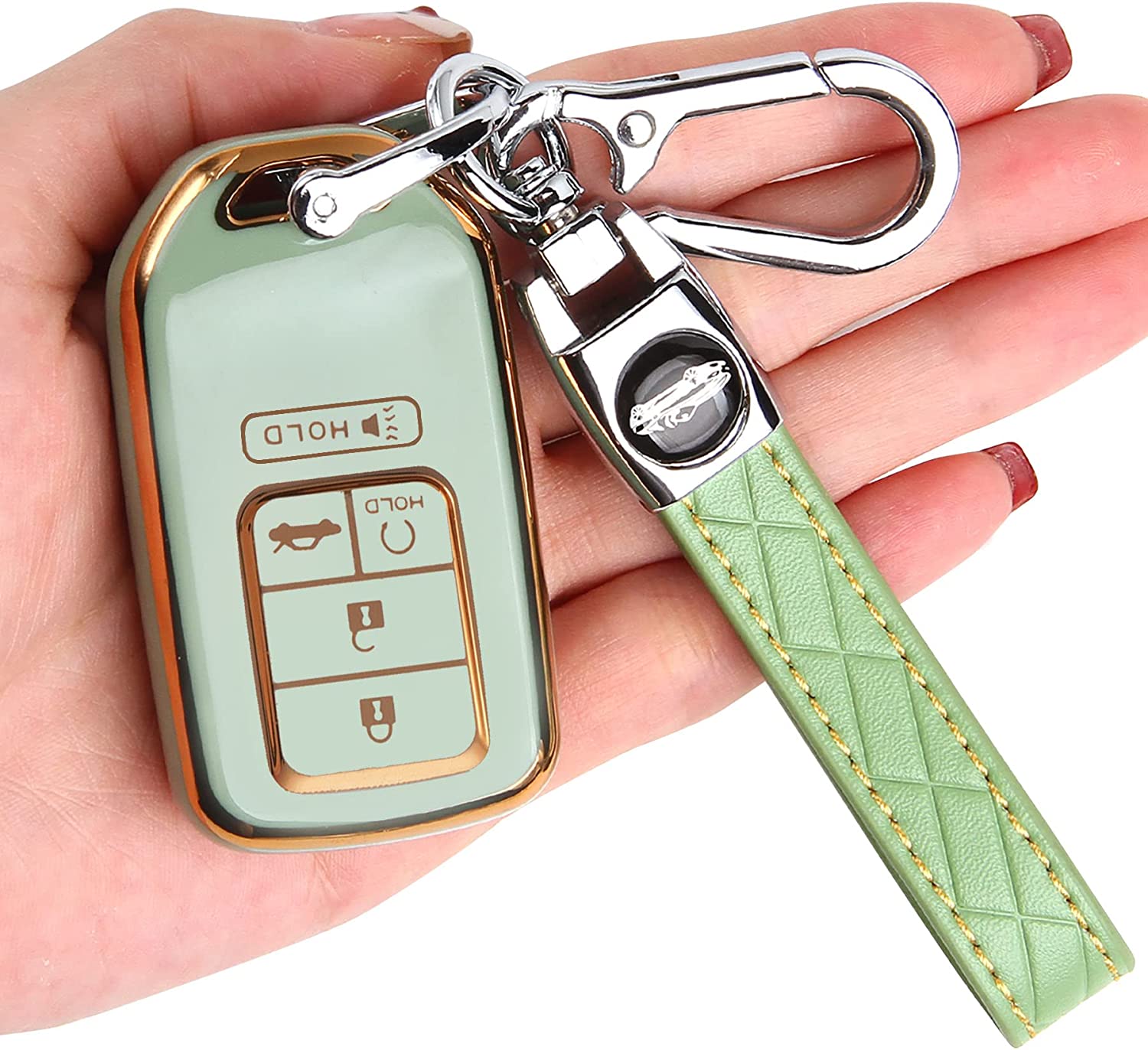 Honda Key Fob Cover - Key Fob Case Shell Cover Holder for Accord Civic CRV Pilot Odyssey Soft TPU Full Cover Protection Smart Key Keyless Remote Key Fob Cover for Honda