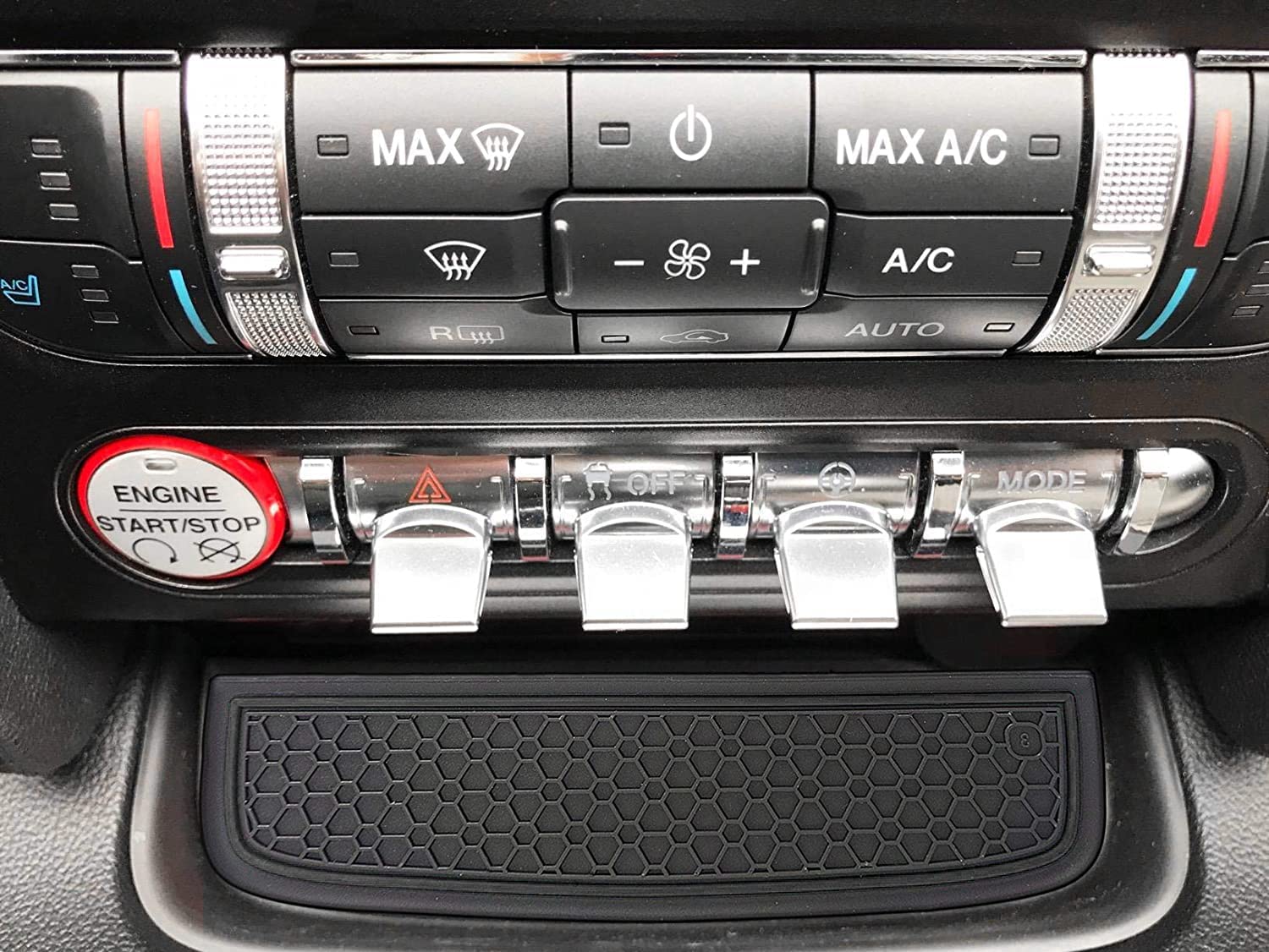 Anti Dust Mats Compatible with Mustang Accessories 2015-2022, Custom Fits Cup Holder Liners Mats Door Pocket Center Console Liners - Delicate Leather