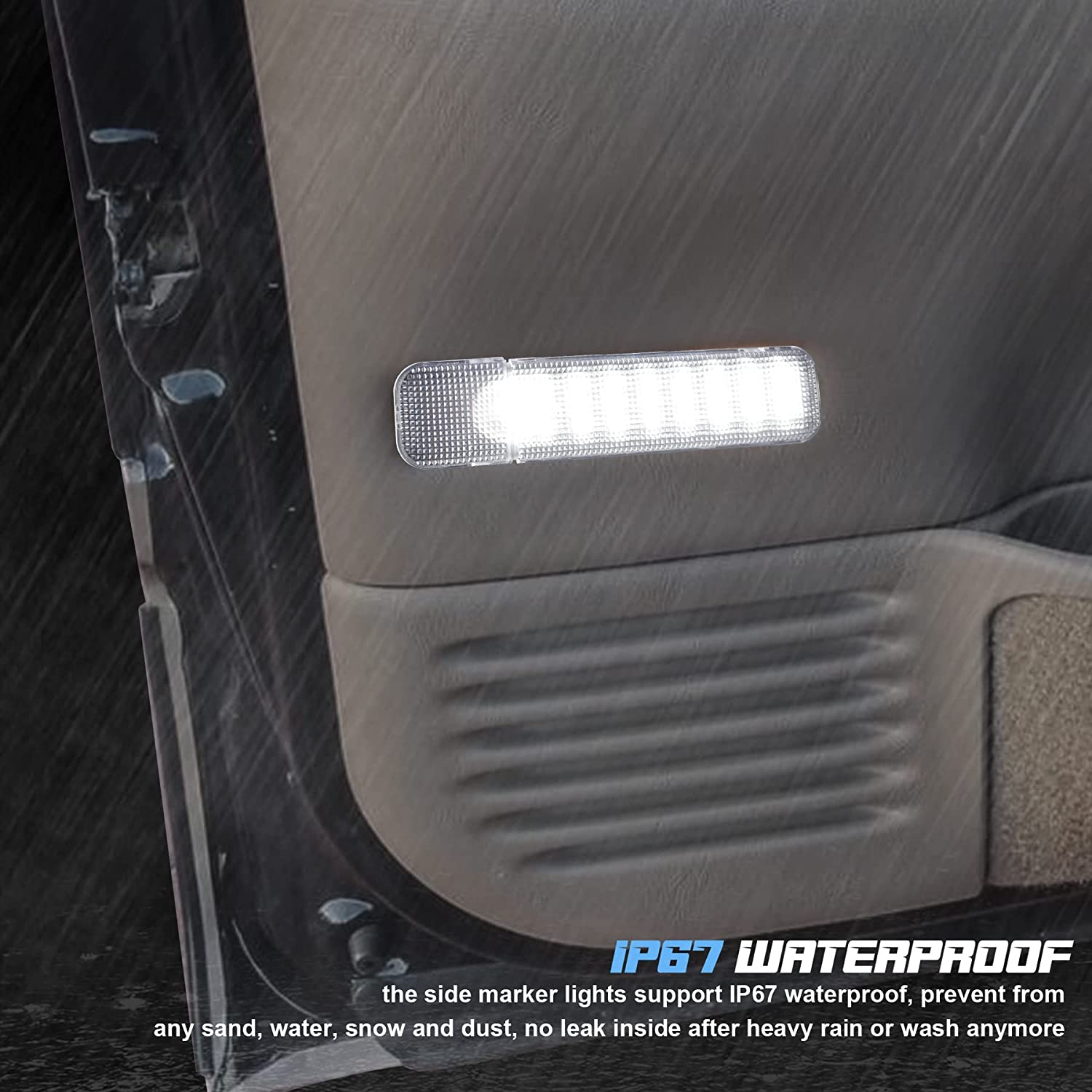 Interior Light LED Door Panel Courtesy Light Warning Light Lamp Assembly Compatible with Silverado/Sierra C/K 1500 2500 3500 Pickup Suburban Tahoe Avalanche Yukon Cadillac Escalade - Delicate Leather