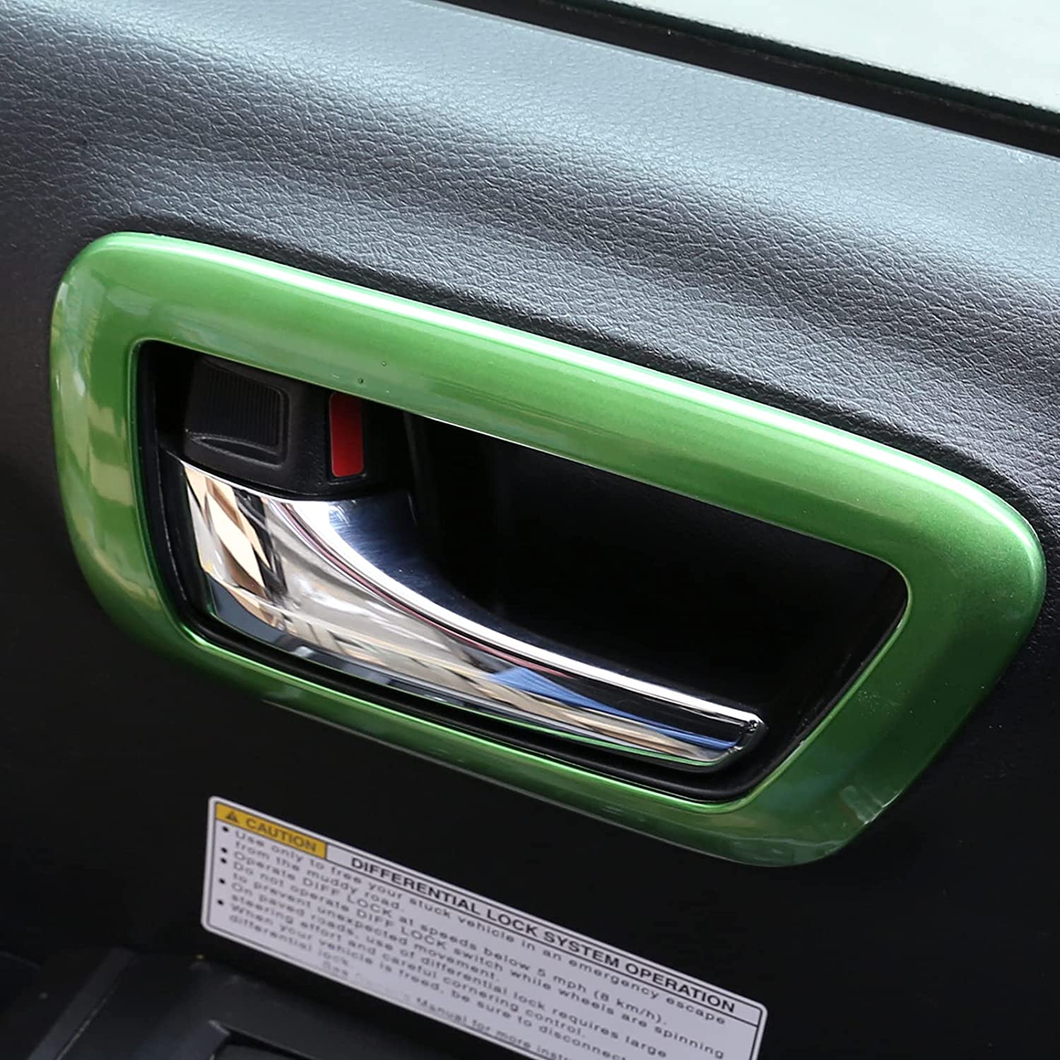 ABS Inner Car Look Interior Door Handle Panel Cover Trim - Delicate Leather