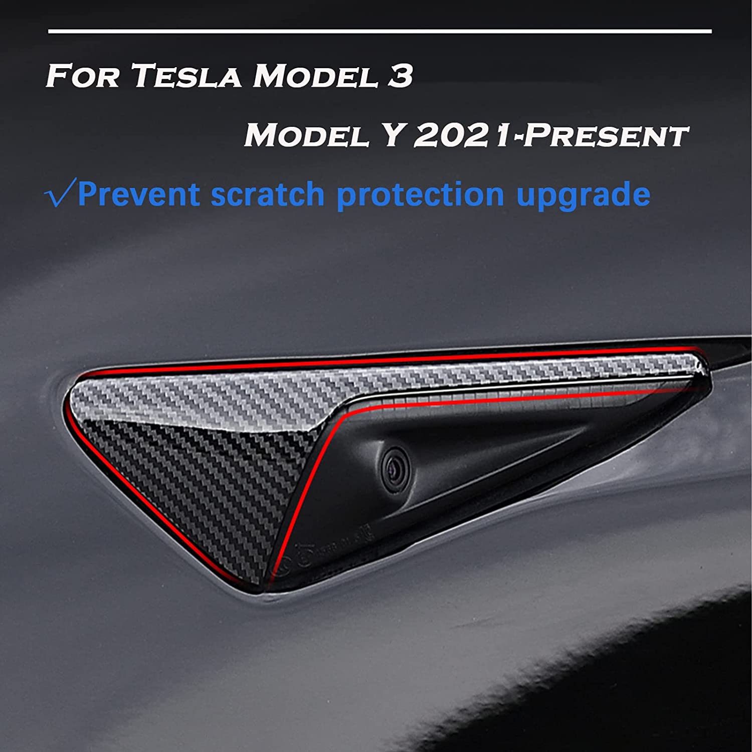 Turn Signal Side Camera Protection Cover Decoration Accessories - Delicate Leather