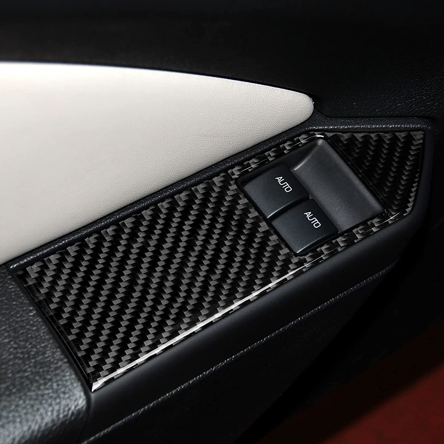 Car Window Lift Switch Sticker Decal Carbon Fiber Interior Trim Cover for GT 2005 2006 2007 2008 2009 S197 Accessories - Delicate Leather