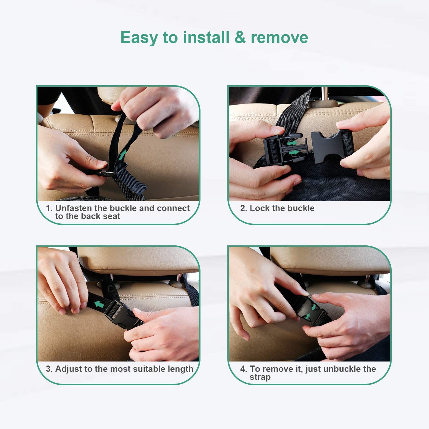 Back Seat Trunk Organizer, Custom For Cars, Hanging Car Organizer Trunk Foldable Cargo Storage with 6 Large Pockets 3 Adjustable Straps - Delicate Leather