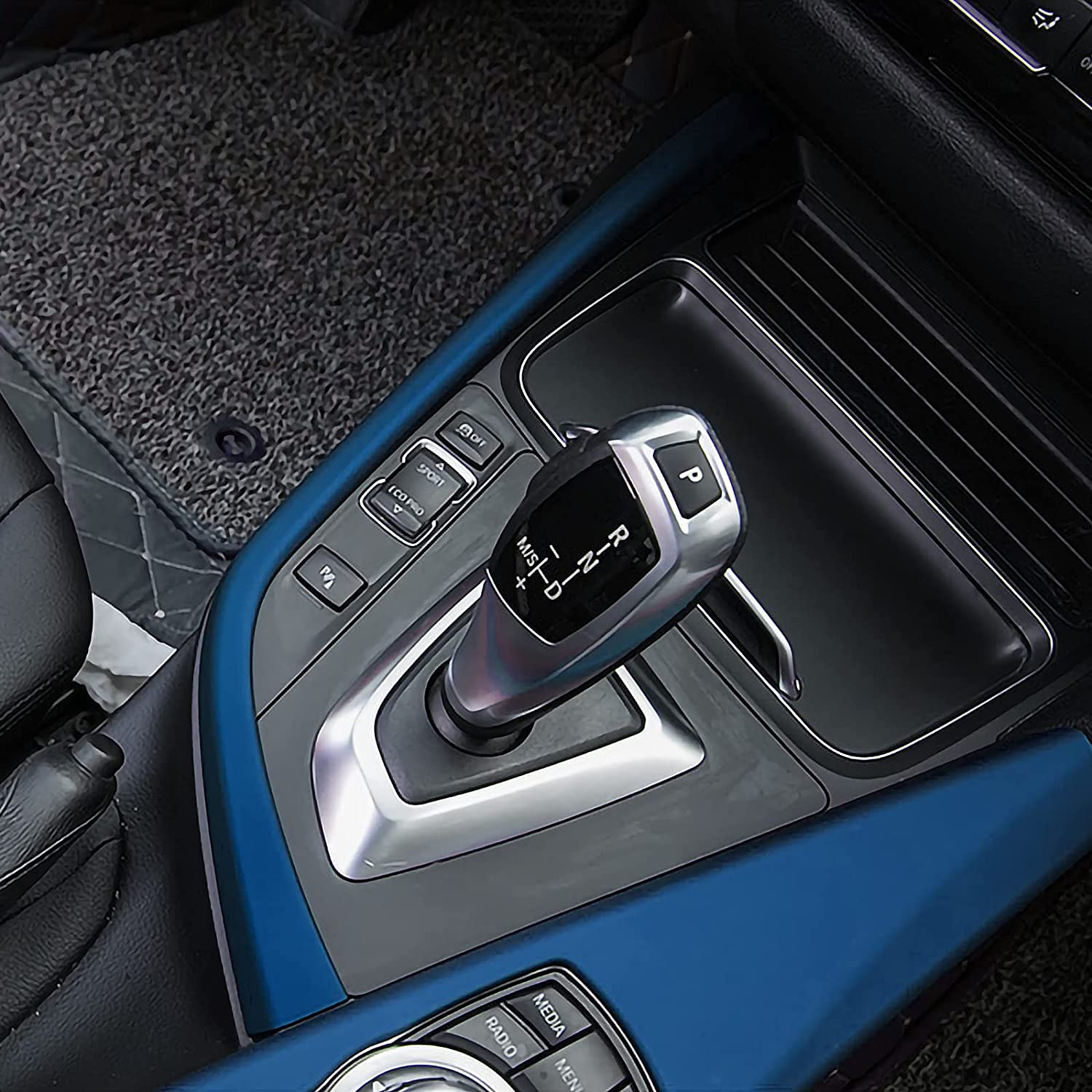 Car Gear Shift Cover Panel Sticker Decal ABS Trim fit for F30 F31 F34 3GT F32 F33 F36 3 4 Series Car Accessories - Delicate Leather