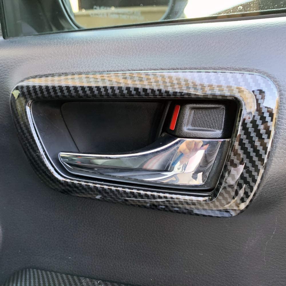 Carbon Fiber Look Interior Door Handle Panel Cover Trim for 2015-2022 - Delicate Leather