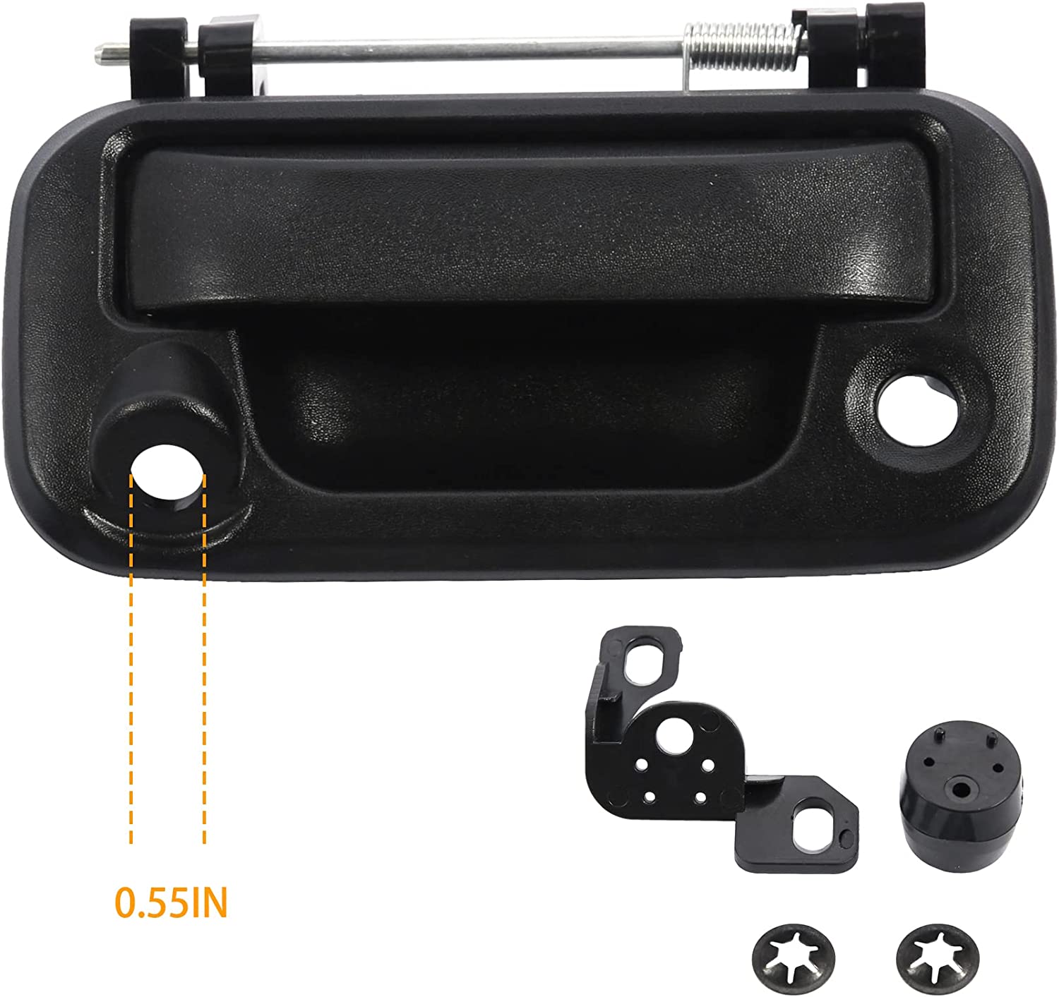 Tailgate Handle Exterior, with Camera Bracket, Compatible with 2004-2016 Ford F150 F250 F350 F450 F550 Super Duty Explorer Lobo,Lincoln Mark LT Replace#8L3Z-9943400-AC, 81076 - Delicate Leather