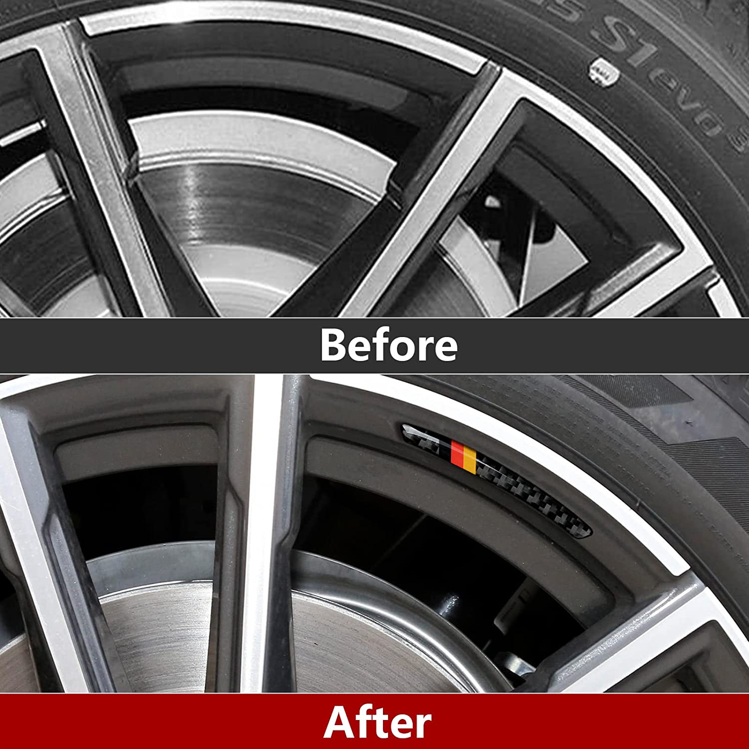 4PCS Universal Car Wheel Center Emblems Sticker Carbon Fiber Wheel Protection Decal Trim Cover Wheel Decoration Accessories - Delicate Leather