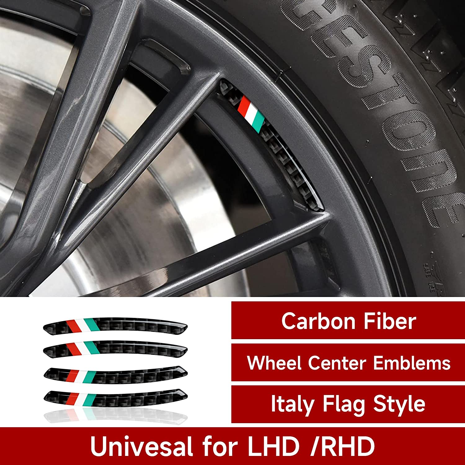 4PCS Universal Car Wheel Center Emblems Sticker Carbon Fiber Wheel Protection Decal Trim Cover Wheel Decoration Abarth Accessories - Delicate Leather