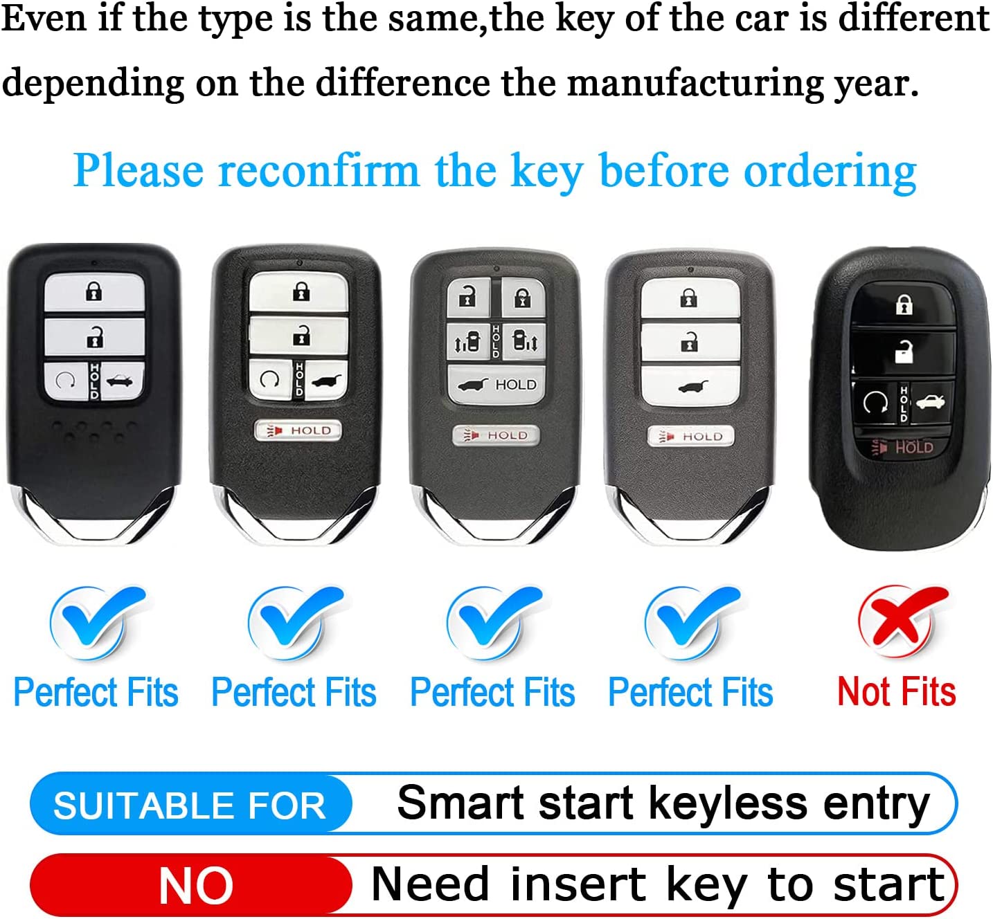 Honda Key Fob Cover with Keychain,Soft TPU Full Cover Protection Key Fob Shell Compatible with Honda Accord Civic CRV HRV Pilot Odyssey Passport Smart Remote Key Fob Case - Delicate Leather