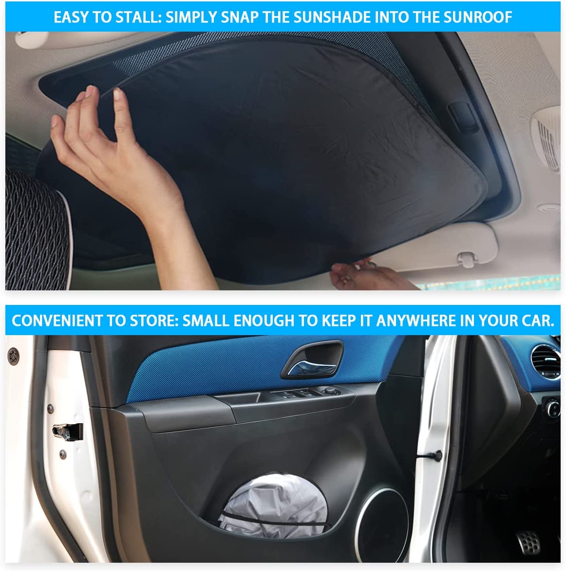 UV Ray Car Sunroof Sun Shade Interior Sun Protector Sunshade Compatible for Mini Cooper R56/F56/F54/R55/F55/R60 Accessories - Delicate Leather