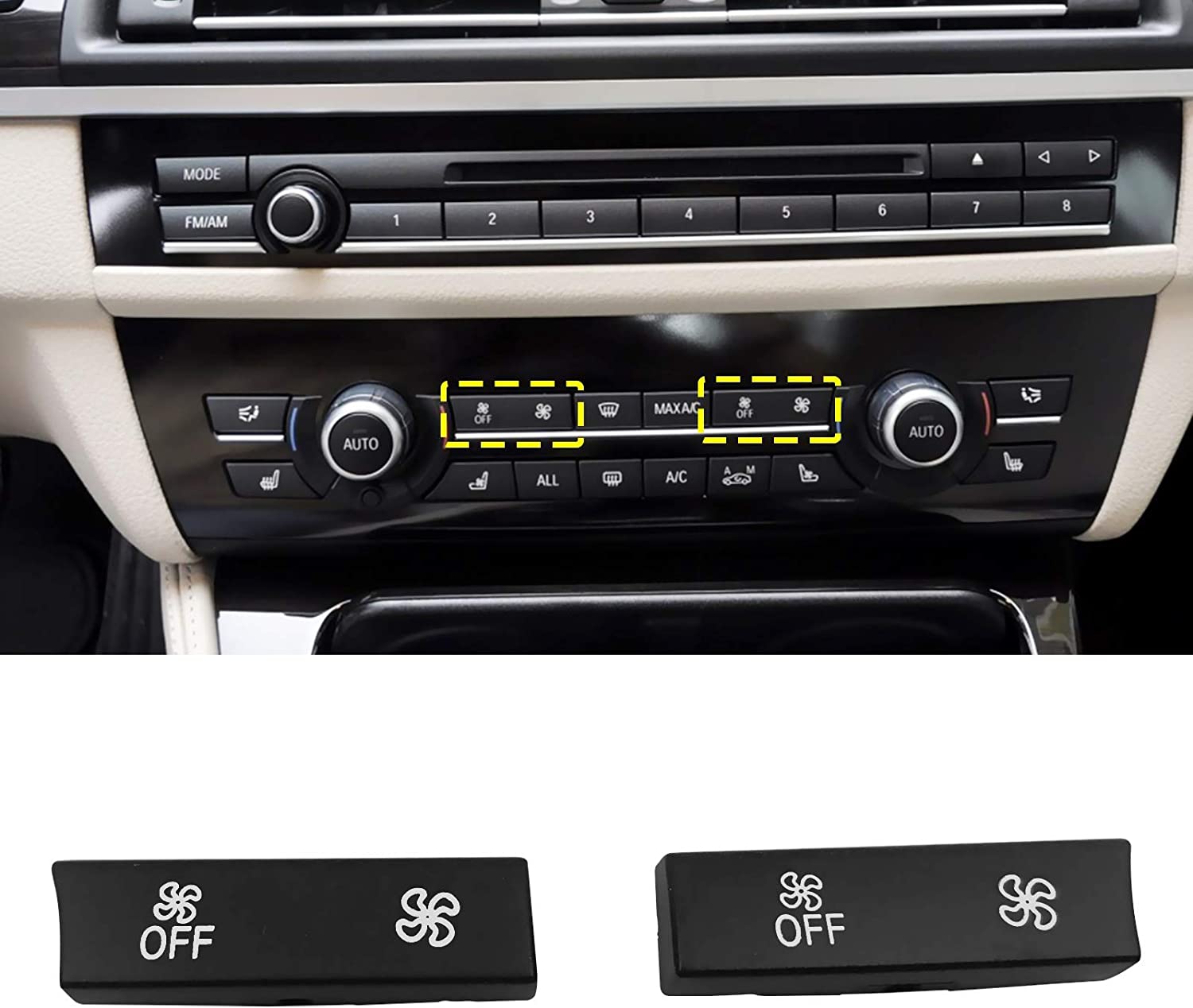 Compatible with Fan Speed Button A/C Climate Control Button Replacement, Compatible with BMW 5’F07/F10, 6’F06/F12/F13, 7’F01/F02, X5 F15/F85,X6 F16/F86 (Only for AC Panel with 14 Buttons) - Delicate Leather