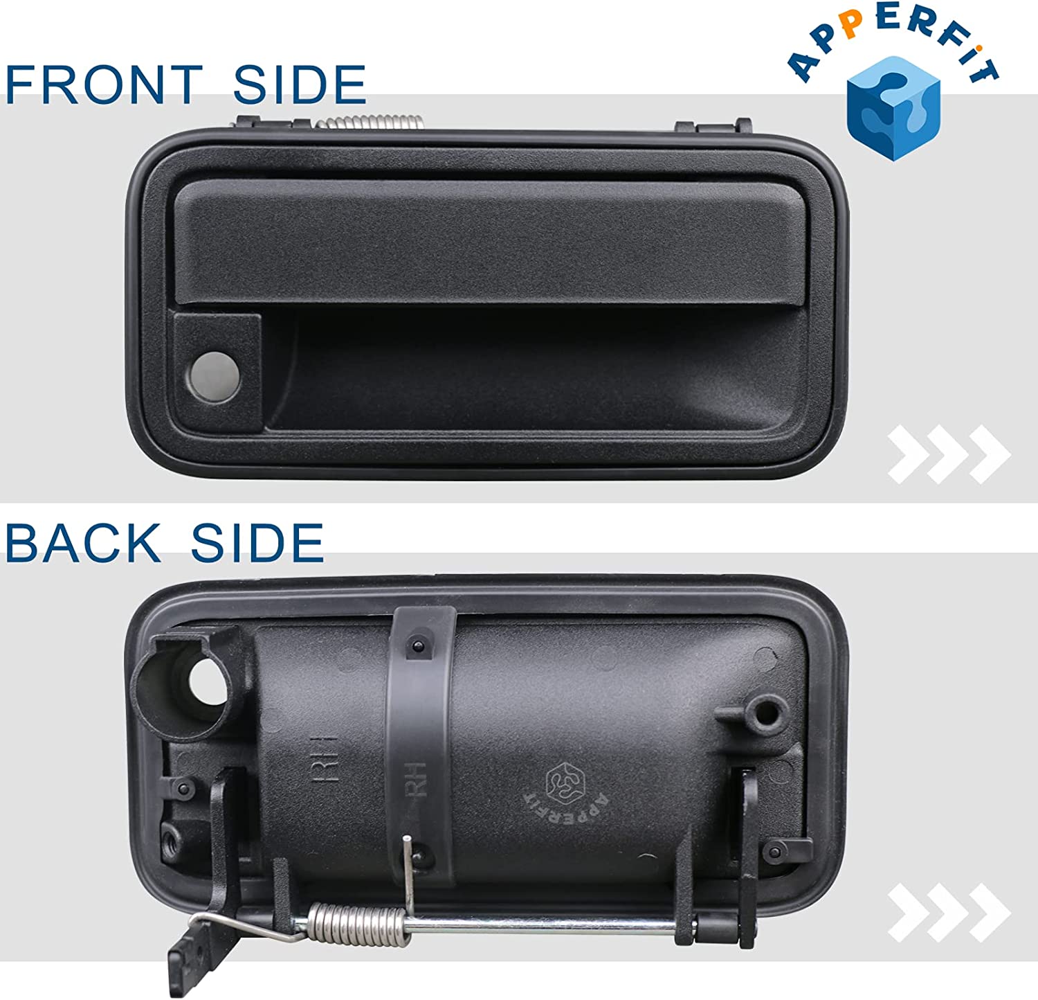 Exterior Door Handle Front Right Passenger Side Compatible with 1995-2000 Tahoe Suburban C1500 C2500 C3500 K1500 K2500 K3500 Yukon Replaces 15742230 - Delicate Leather