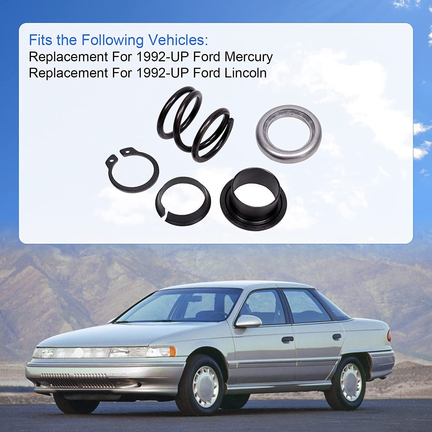 Steering Column Upper Bearing Kit - for Tilt/No Tilt, Compatible with 1992-up Ford Lincoln Mercury, Replace F4DZ-3517-A Steering Column Parts - Delicate Leather