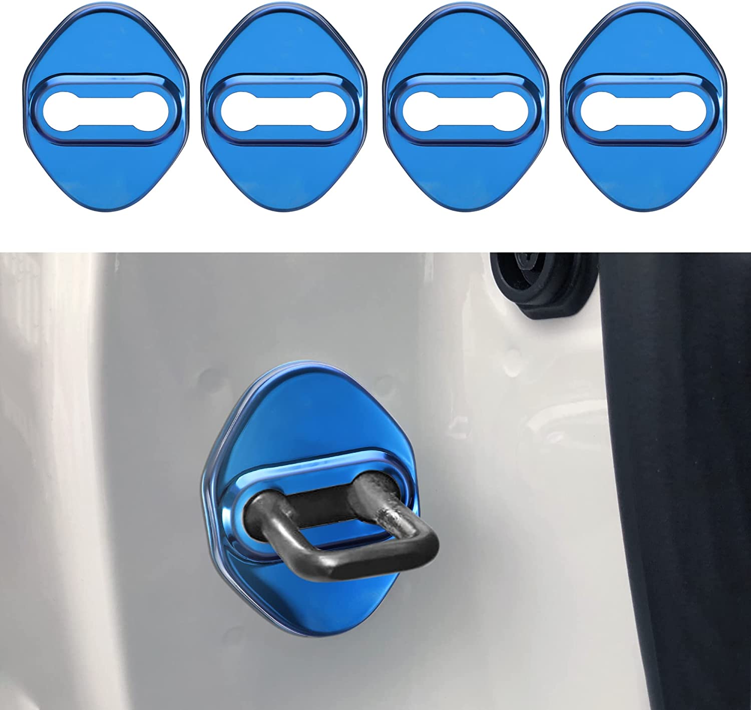4pcs Car Door Lock Latches Cover Compatible with Accord Civic CR-V XR-V HR-V UR-V Odyssey Crosstour Pilot Vezel Stainless Steel Car Door Lock Protector Sports Style Accessories - Delicate Leather
