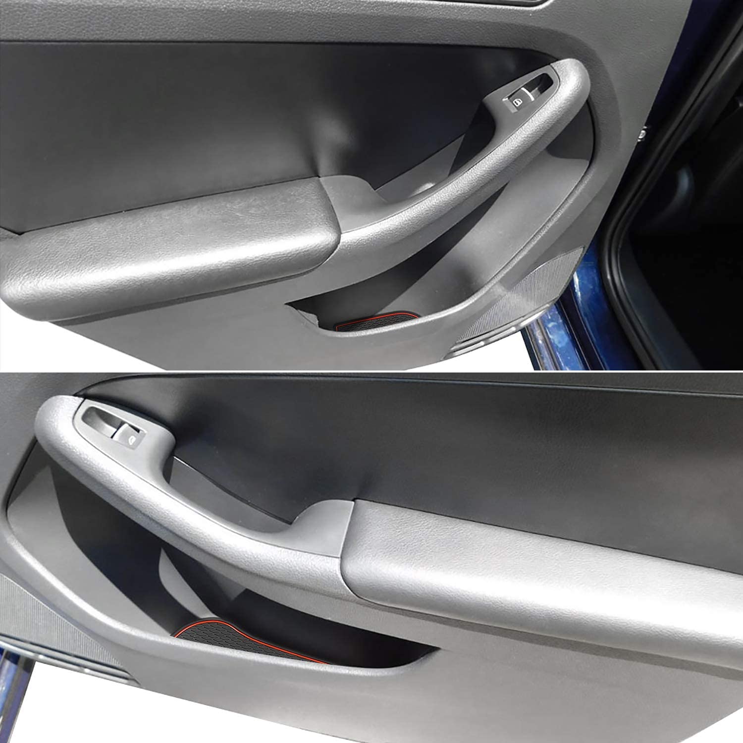 Protector Mats for Jetta Accessories 2013-2018 Custom Fit Door Compartment Liners Cup Holder Console Liners Anti Dust Mat Pads Car Interior - Delicate Leather