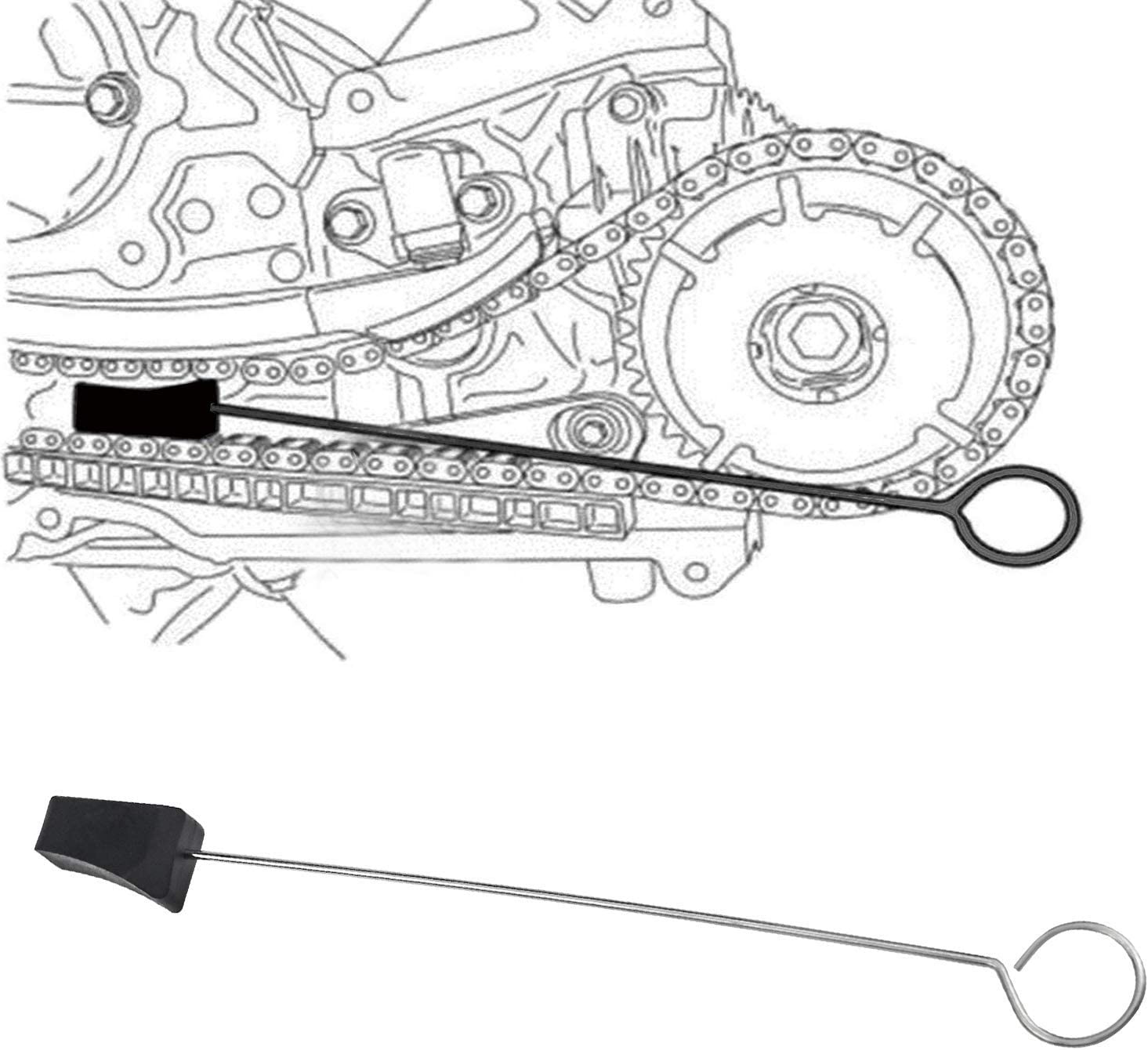 For Timing Chain Locking Wedge Tool and 4 Pieces Cam Phaser Lock Out Kit Noise Repair for Ford 5.4L 4.6L 2006-2010 Explorer 5.4L 3V V8 2004-2012 F-Series - Delicate Leather