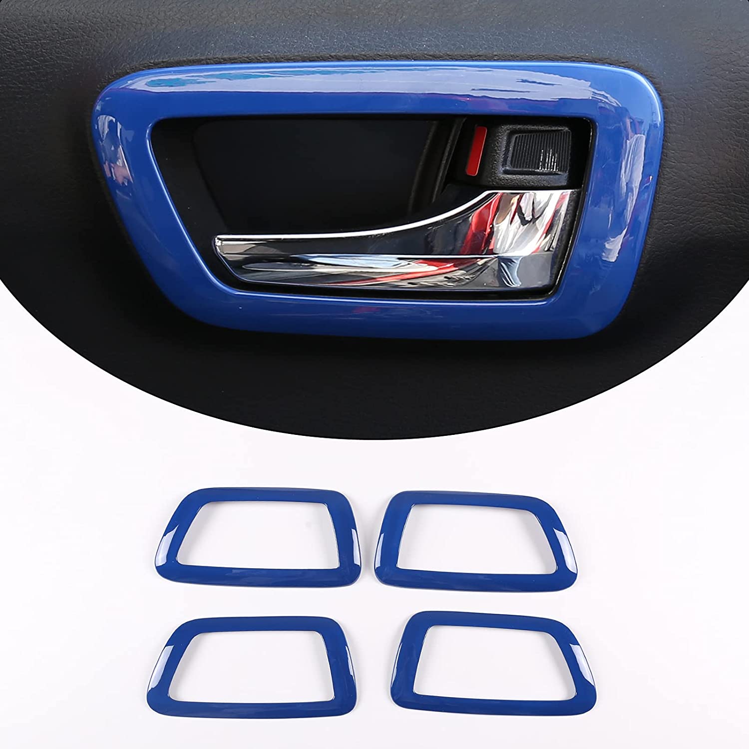 ABS Inner Car Look Interior Door Handle Panel Cover Trim - Delicate Leather
