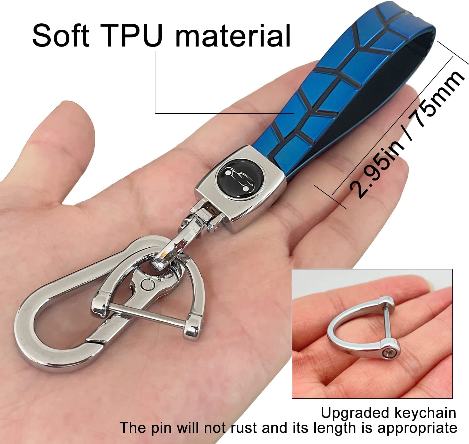 Key Fob Case Cover Holder for 2018-2023 Jeep Wrangler Gladiator, JL JLU Sahara Rubicon The Sport JT Overland Sport S, Smart Keyless Remote Accessories(2 3 4-Buttons, Blue) - Delicate Leather
