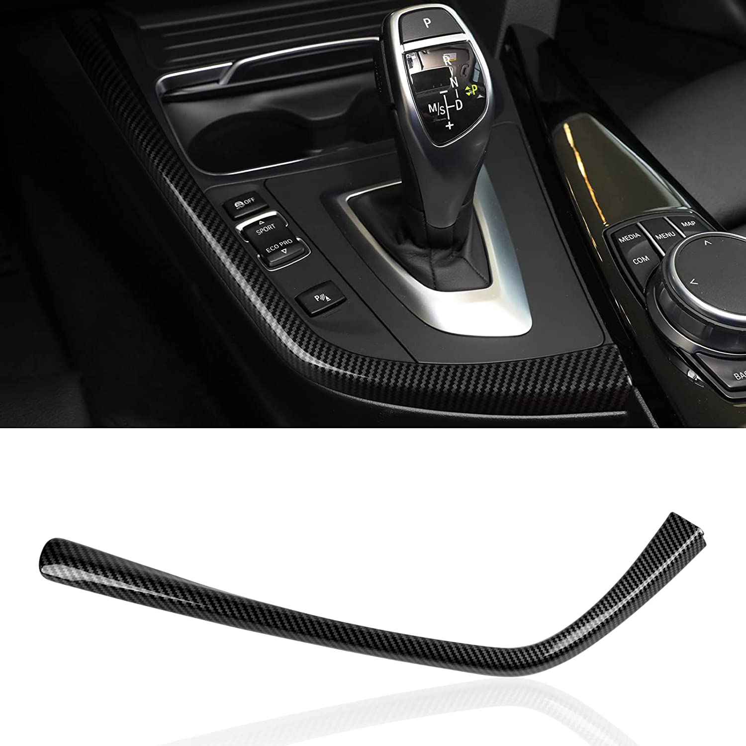Car Sticker Gear Shift Cover Trim Carbon Style ABS Decal fits for F30 F31 F34 3GT F32 F33 F36 2012 2013 2014 2015 2016 2017 2018 2019 2020 Accessories - Delicate Leather