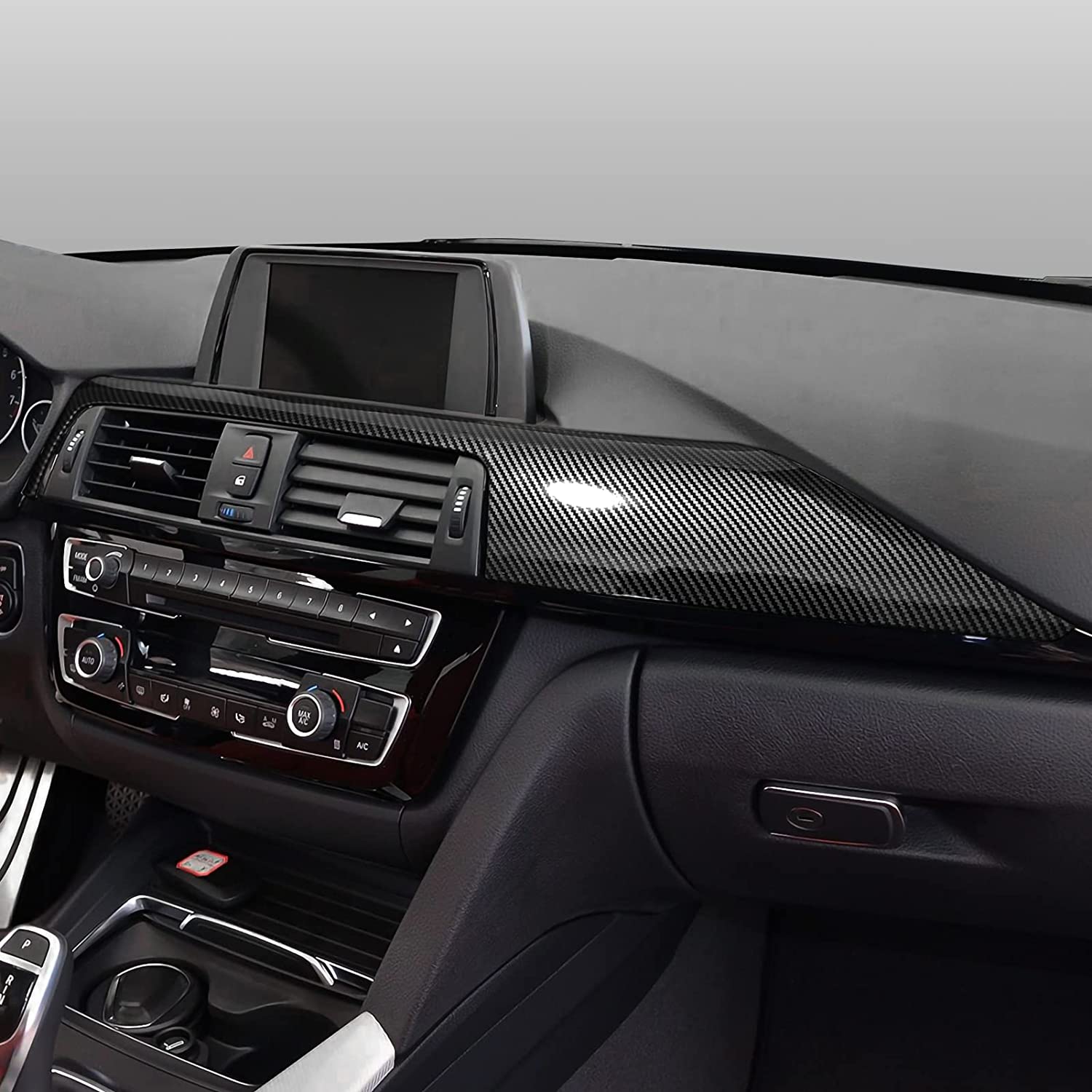 Car Dashboard Cover Panel Sticker Carbon Color ABS Decal Trim fits for 3 4 Series F30 F31 F34 3GT F32 F33 F36 Accessories - Delicate Leather