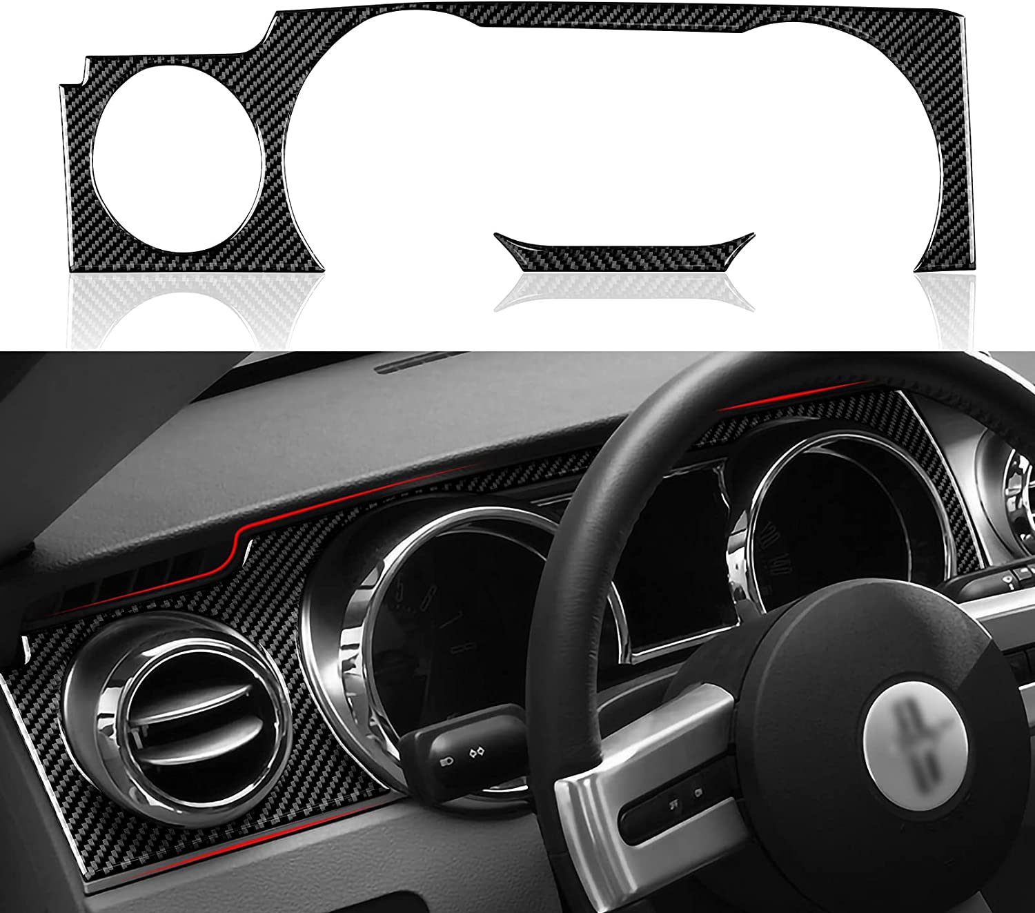 Carbon Fiber Sticker Decal Car Speedometer Surround Panel Interior Trim Cover Accessories - Delicate Leather
