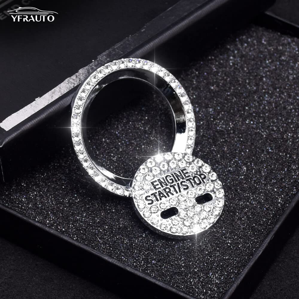 Engine Start Stop Covers for Bling Equinox Accessories Malibu Impala Tahoe Traverse Trax Interior Accessory Button Cover Stickers 2Pcs - Delicate Leather