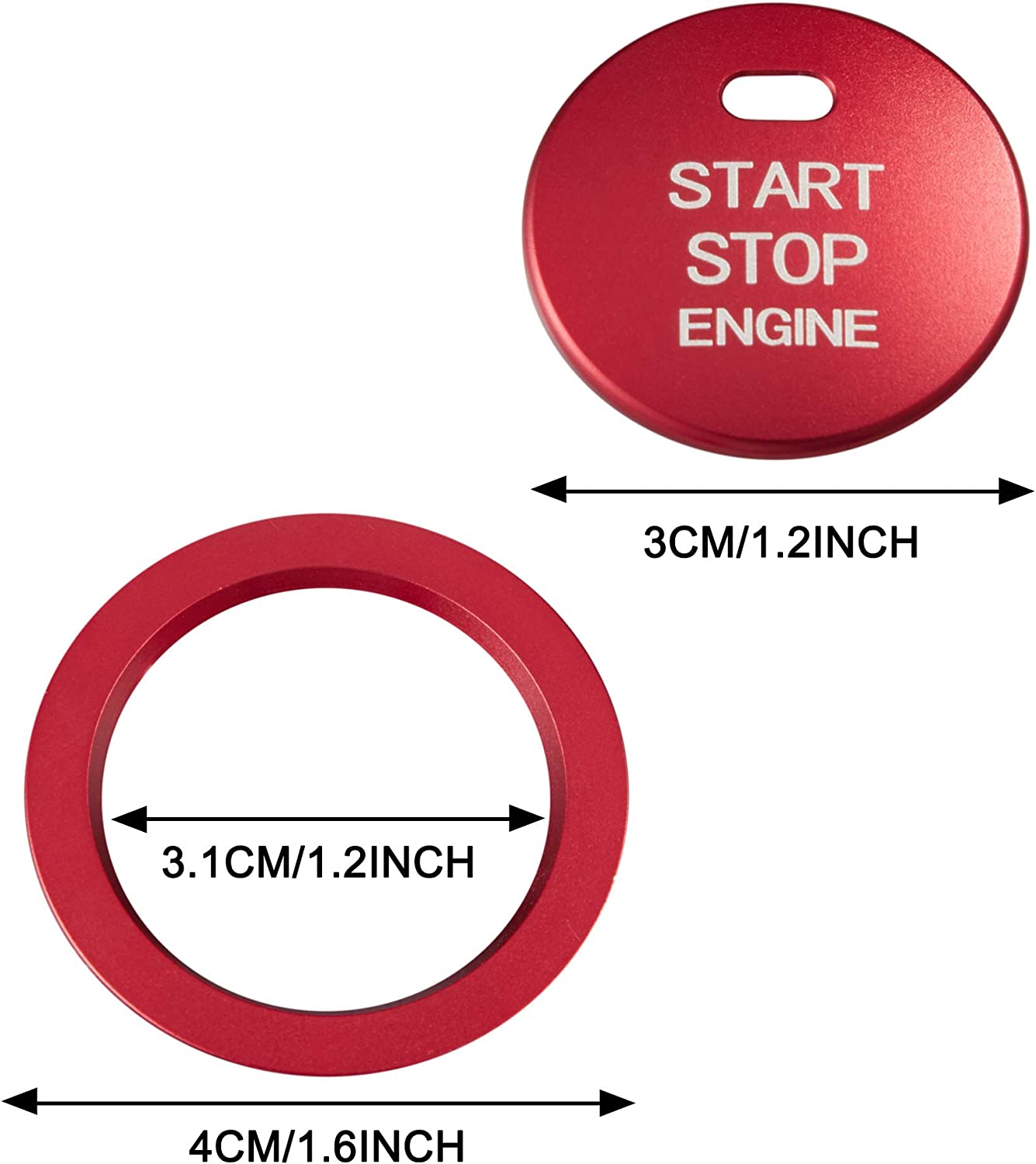 Aluminum Engine Start Stop Push Button Cover Trim Compatible with Forester Legacy Impreza Outback Ascent BRZ XV Car Engine Ignition Start Button Cap Surrounding Trim Ring - Delicate Leather